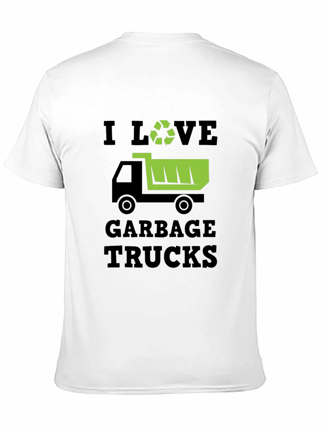 I Love Garbage Trucks Black T-Shirt