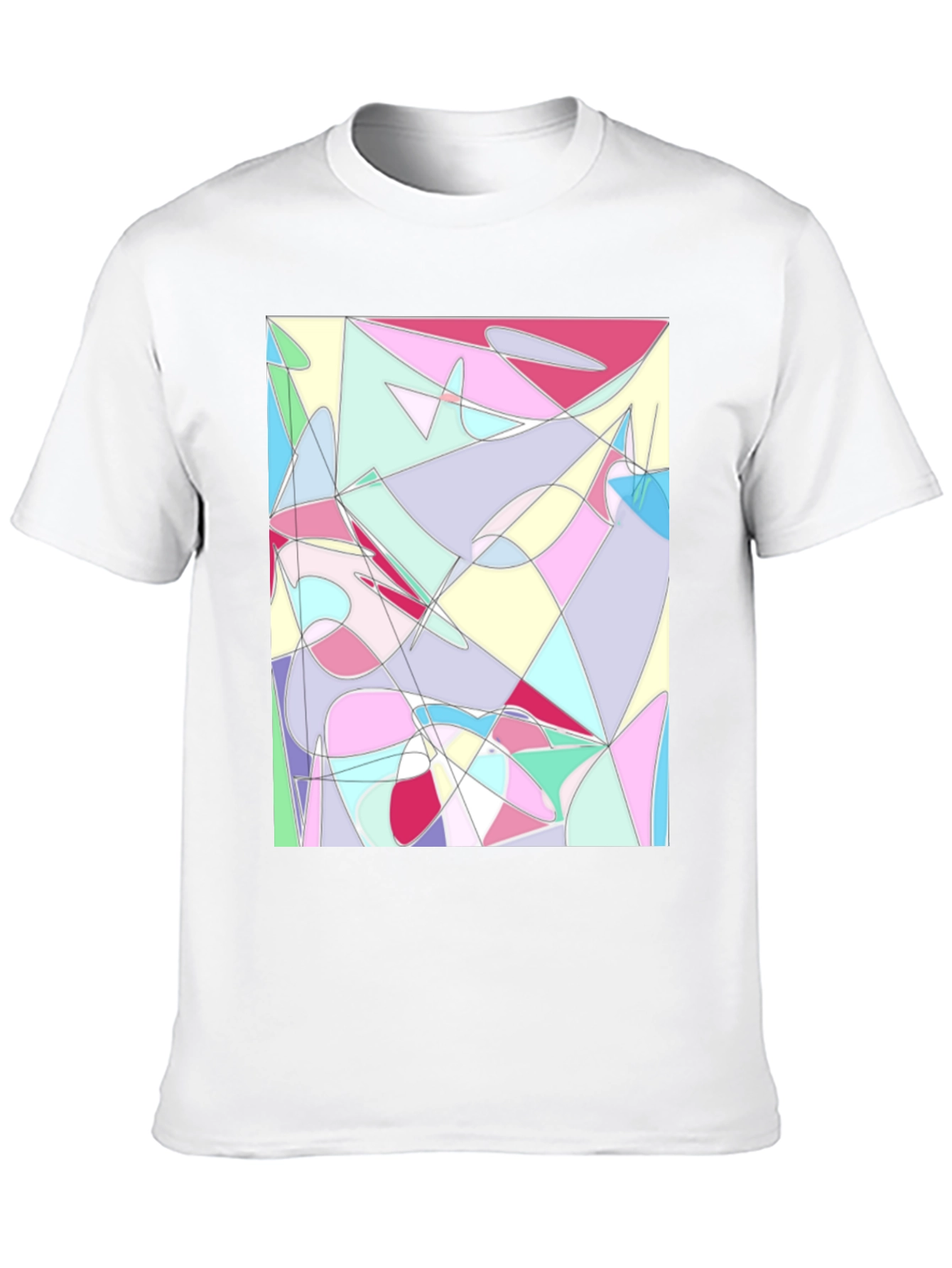 Abstract Geometric Print Black T-Shirt