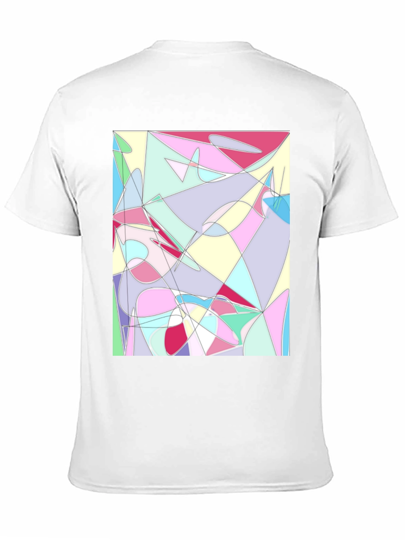 Abstract Geometric Print Black T-Shirt
