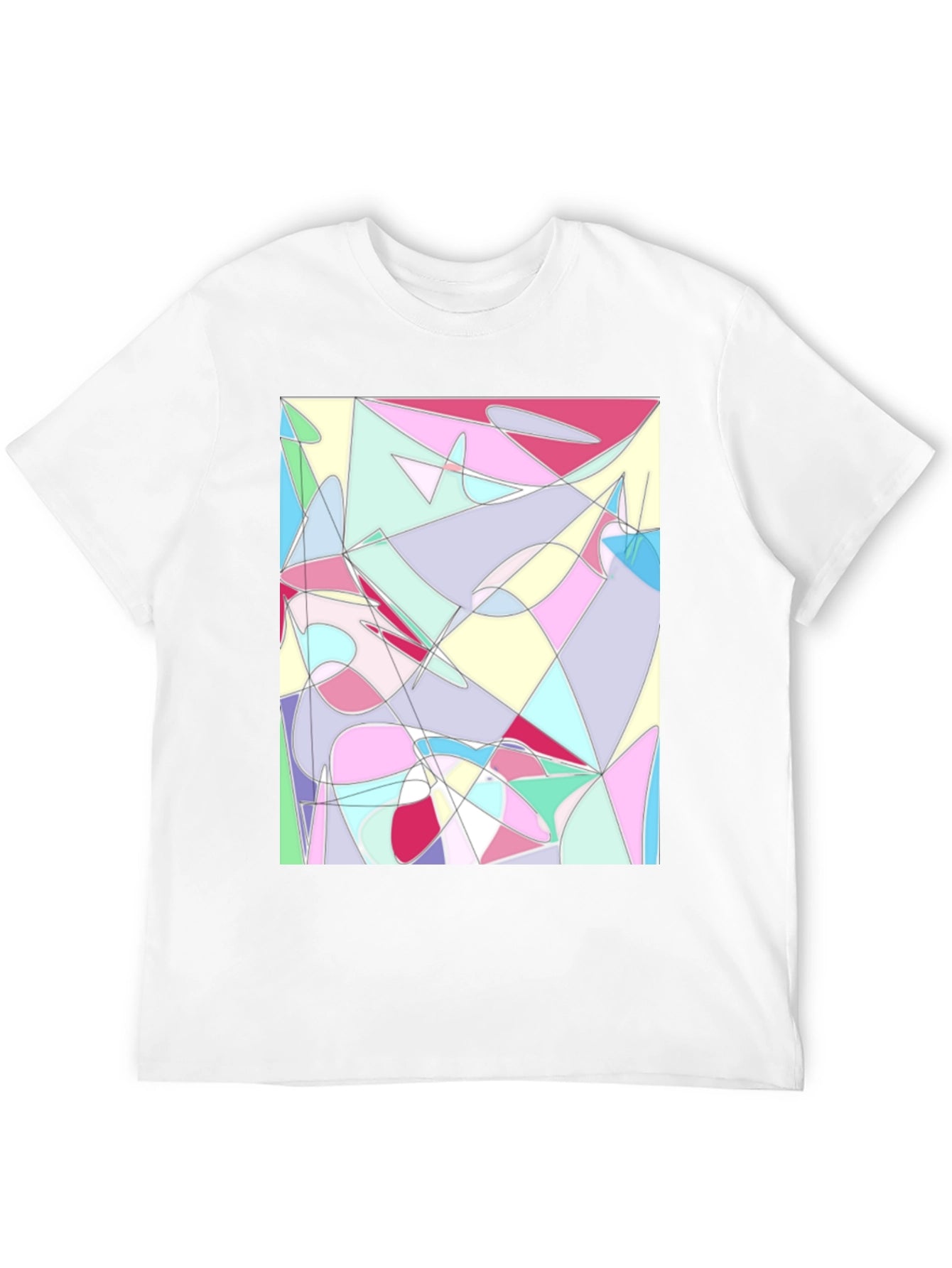 Abstract Geometric Print Black T-Shirt