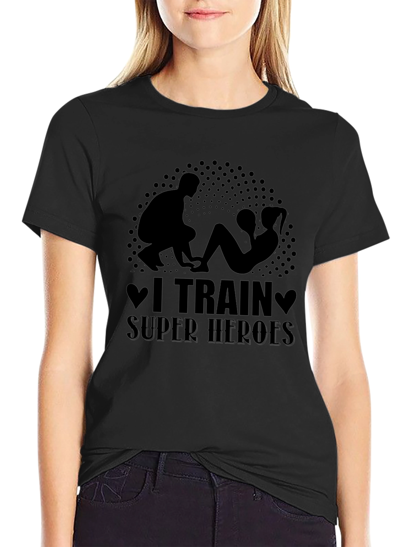 I Train Super Heroes Black T-Shirt