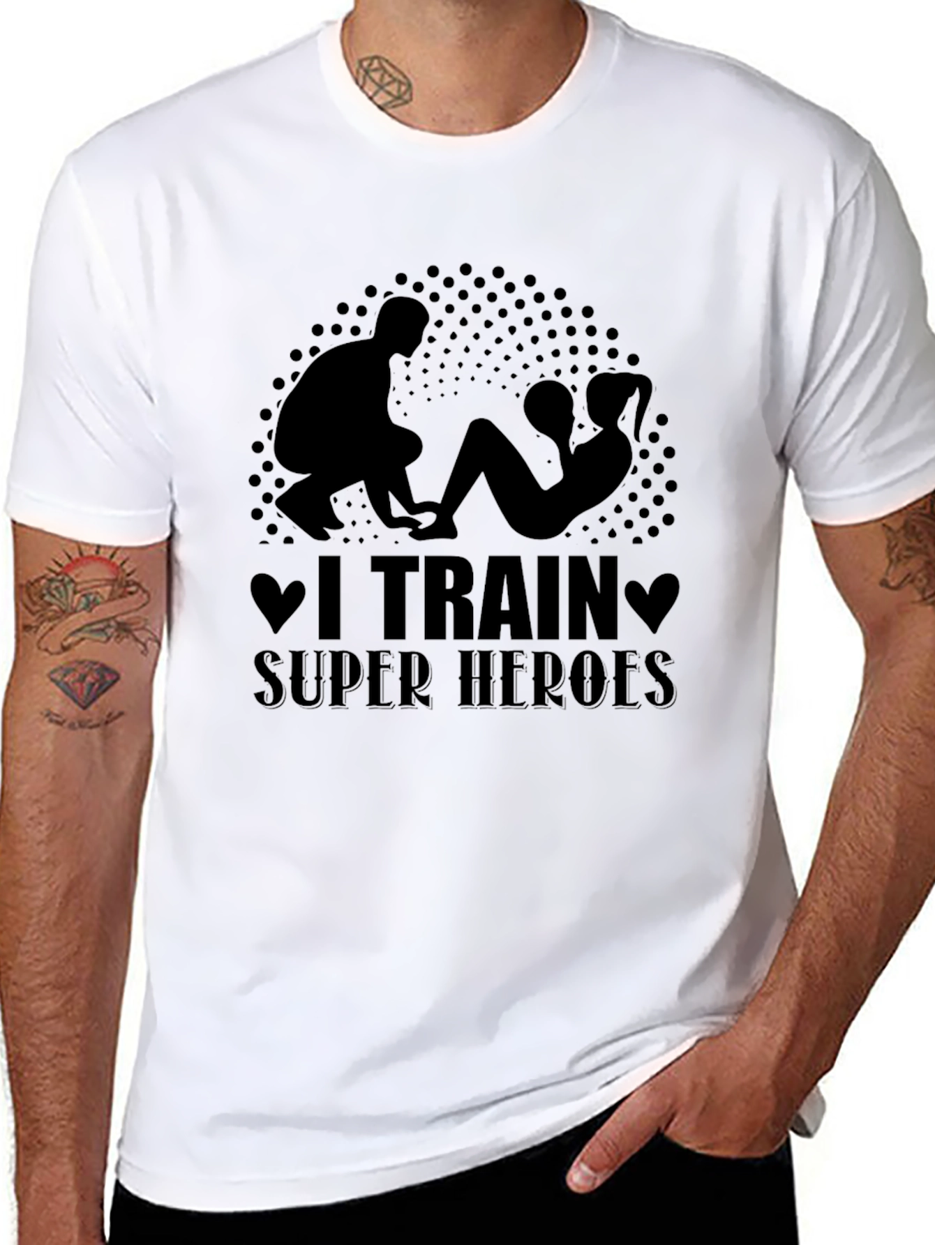 I Train Super Heroes Black T-Shirt