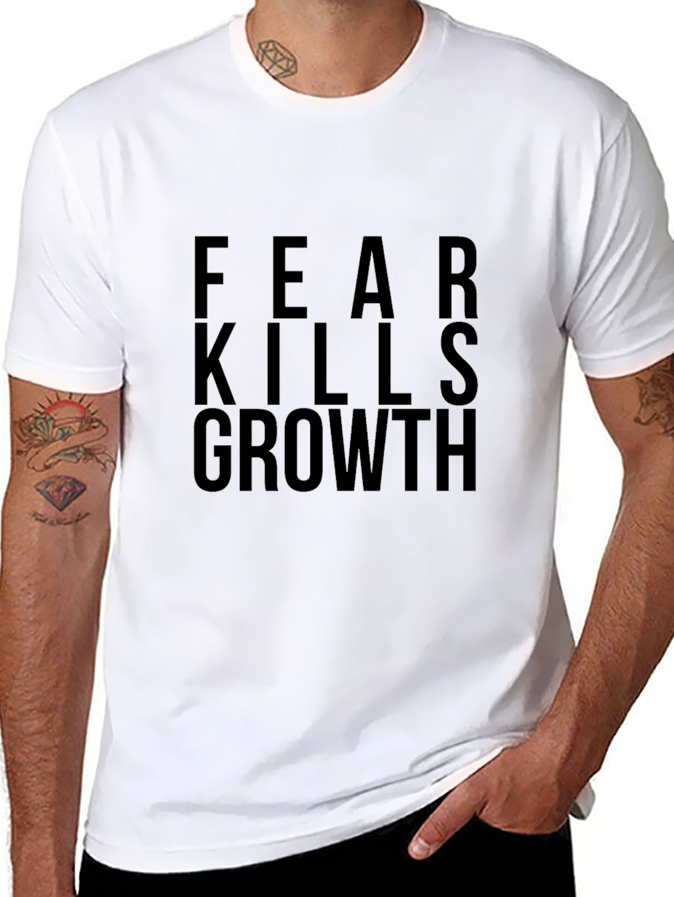 Fear Kills Growth Black Graphic Tee