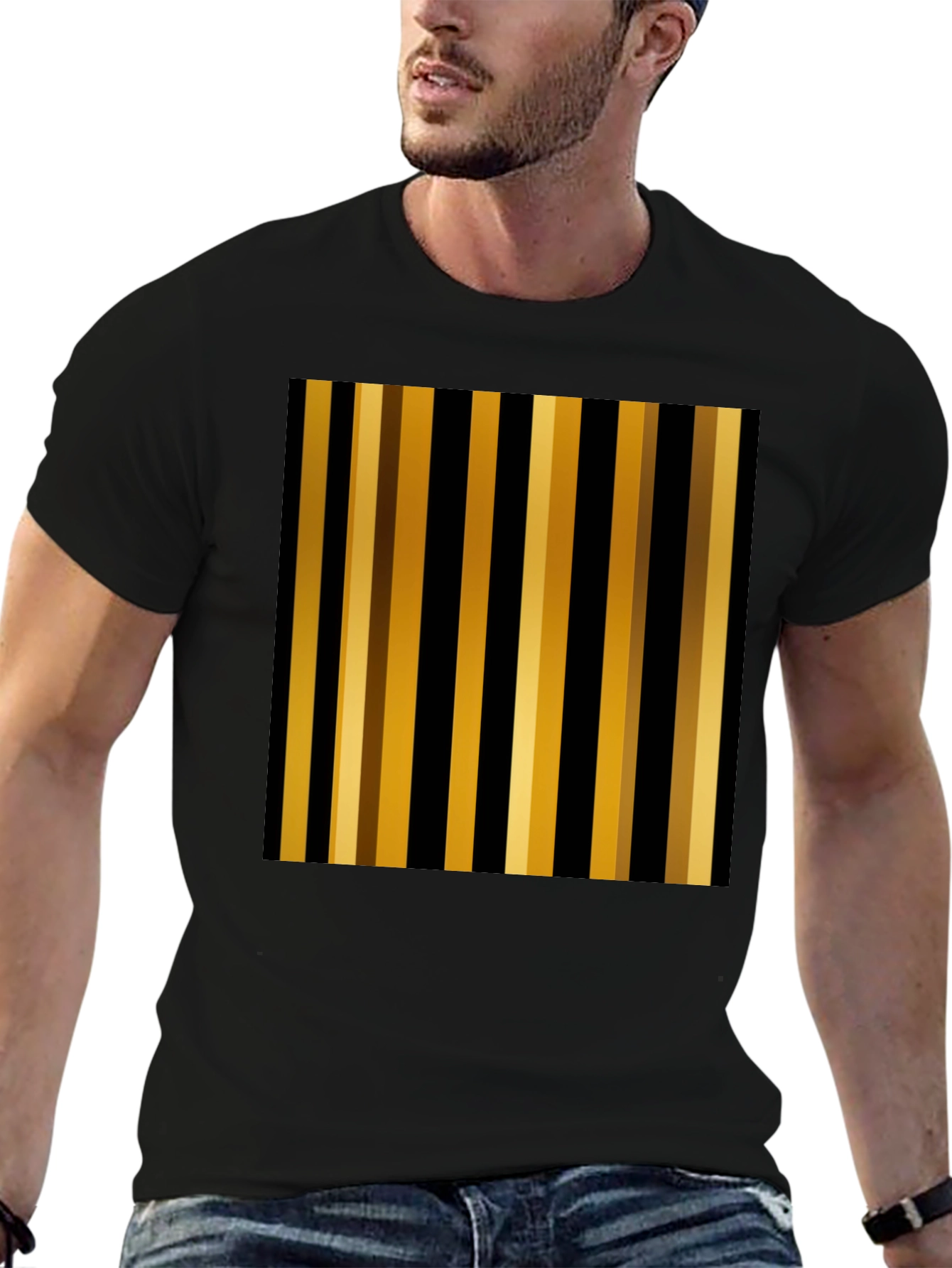 Striped Gold & Black T-Shirt