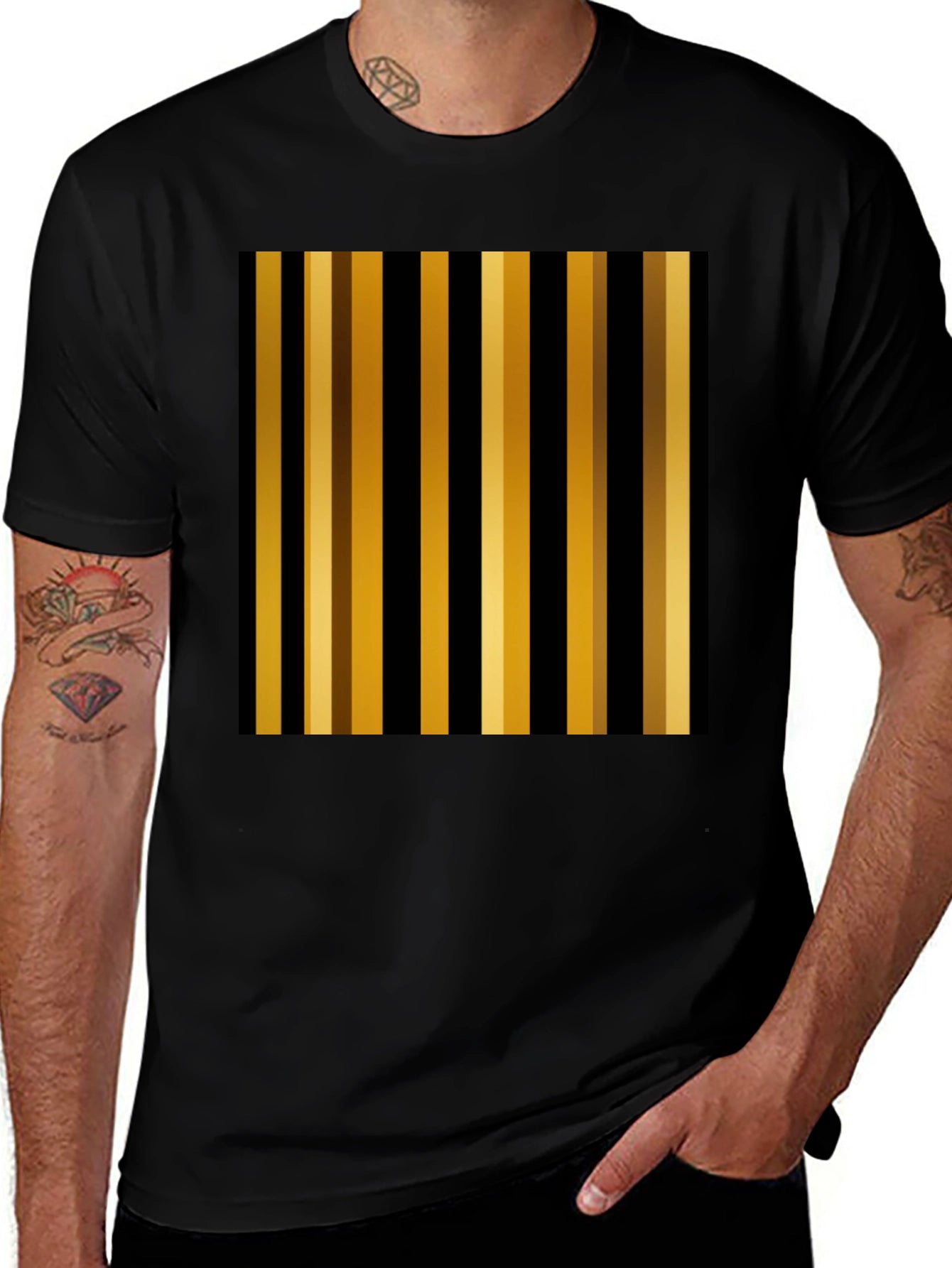 Striped Gold & Black T-Shirt