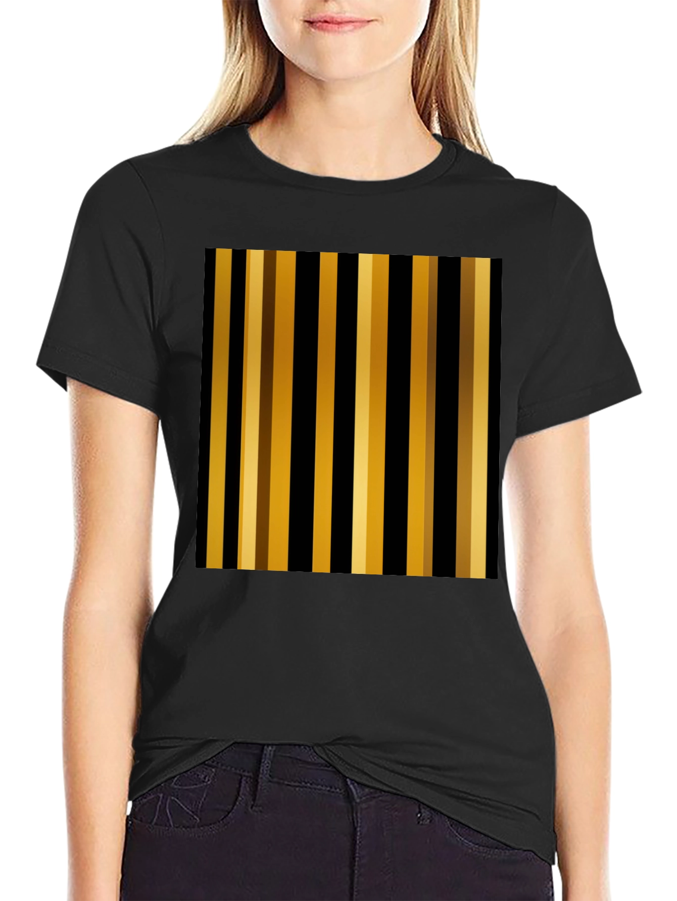 Striped Gold & Black T-Shirt