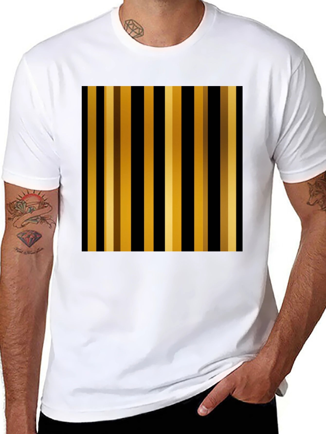 Striped Gold & Black T-Shirt