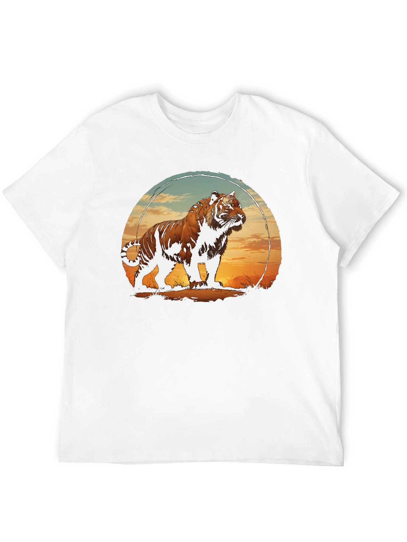 Tiger Sunset Graphic Black T-Shirt