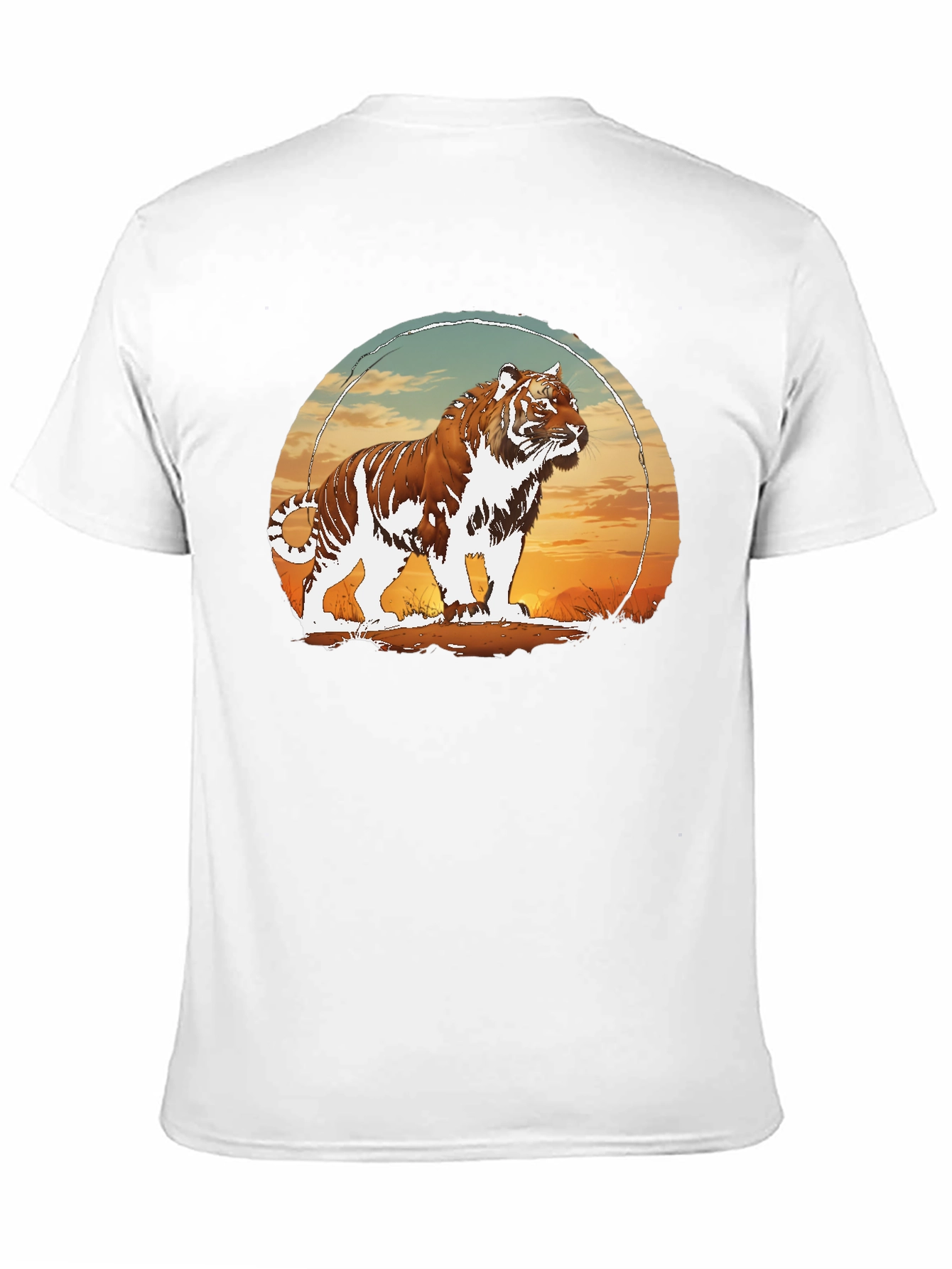 Tiger Sunset Graphic Black T-Shirt