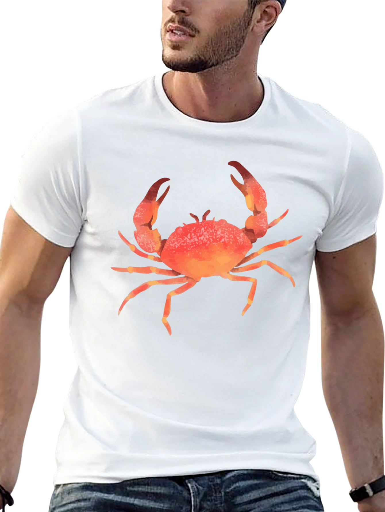 Crab Graphic Print T-Shirt - Casual Style
