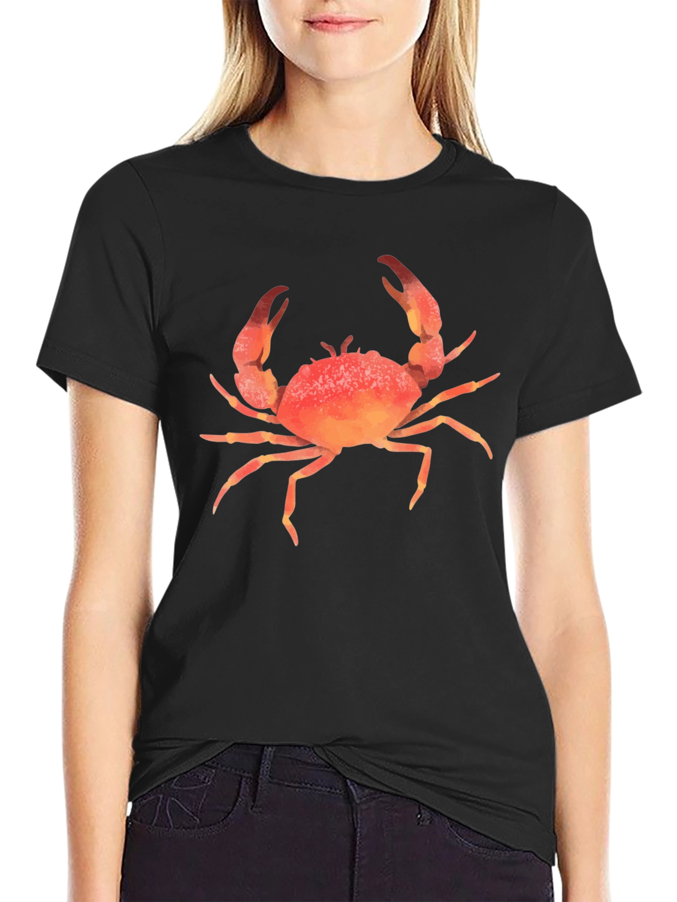 Crab Graphic Print T-Shirt - Casual Style