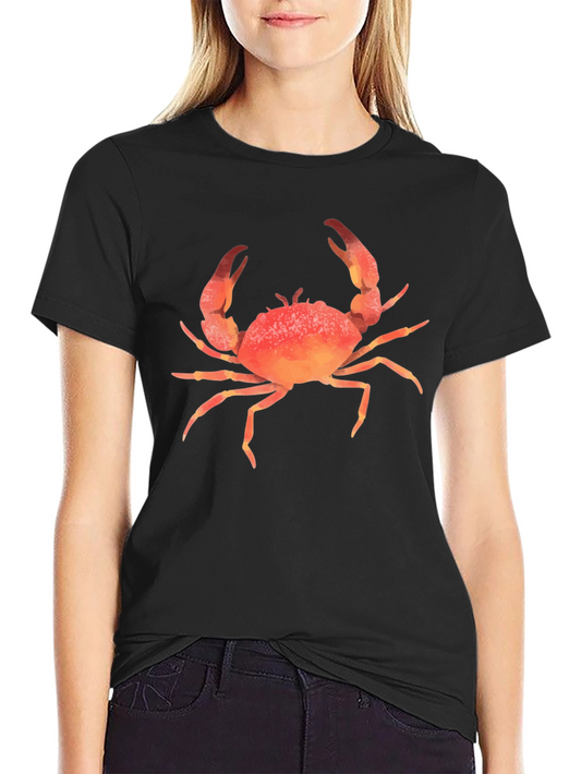 Crab Graphic Print T-Shirt - Casual Style