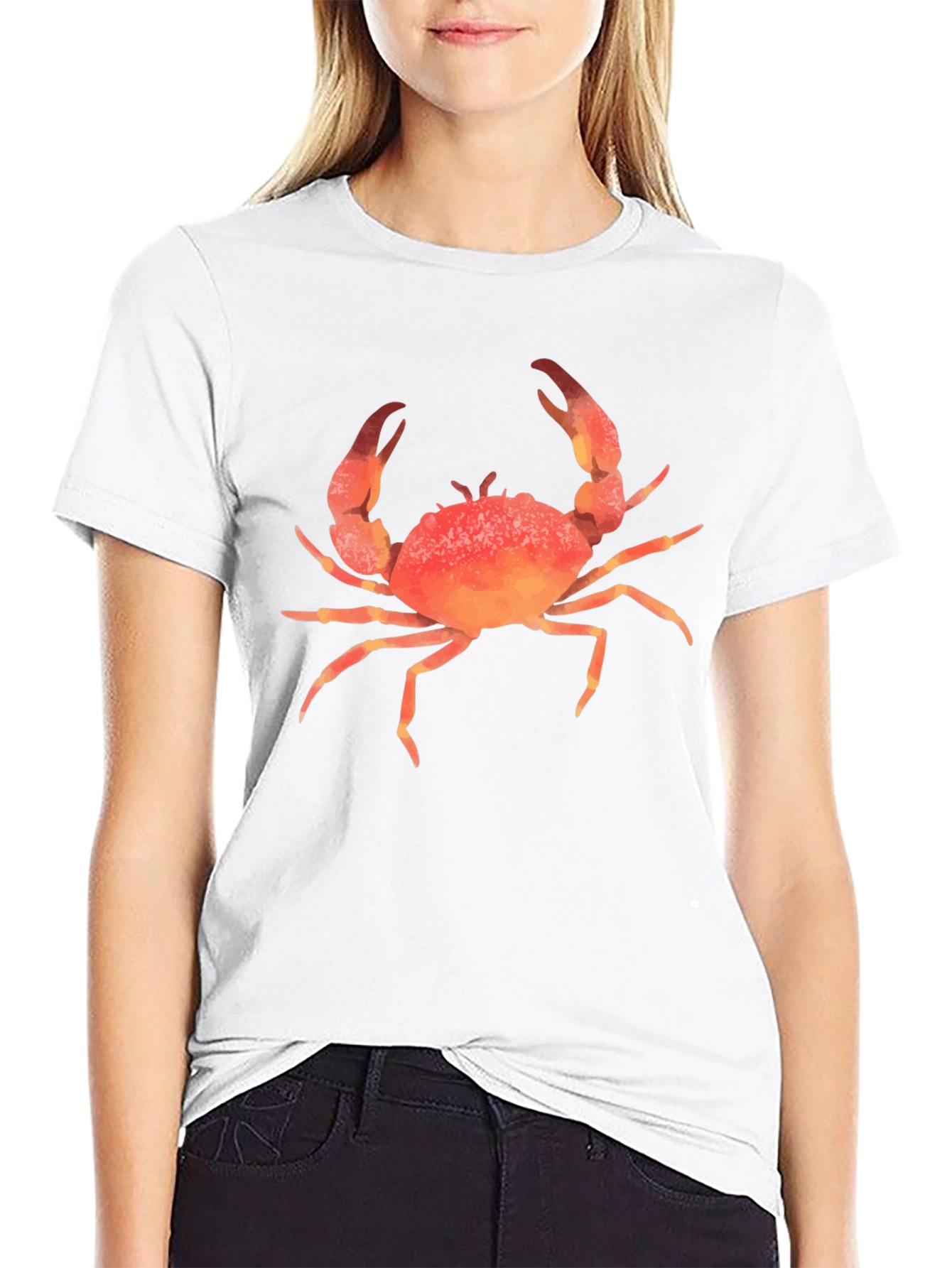 Crab Graphic Print T-Shirt - Casual Style