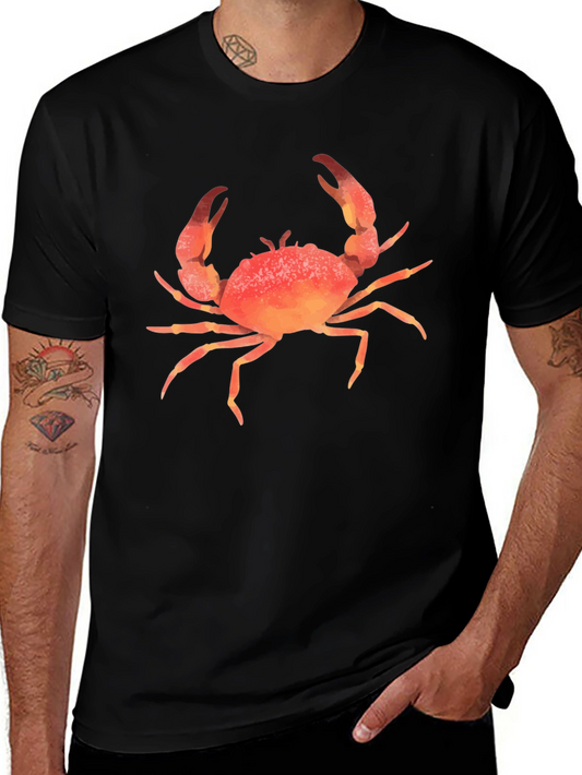 Crab Graphic Print T-Shirt - Casual Style