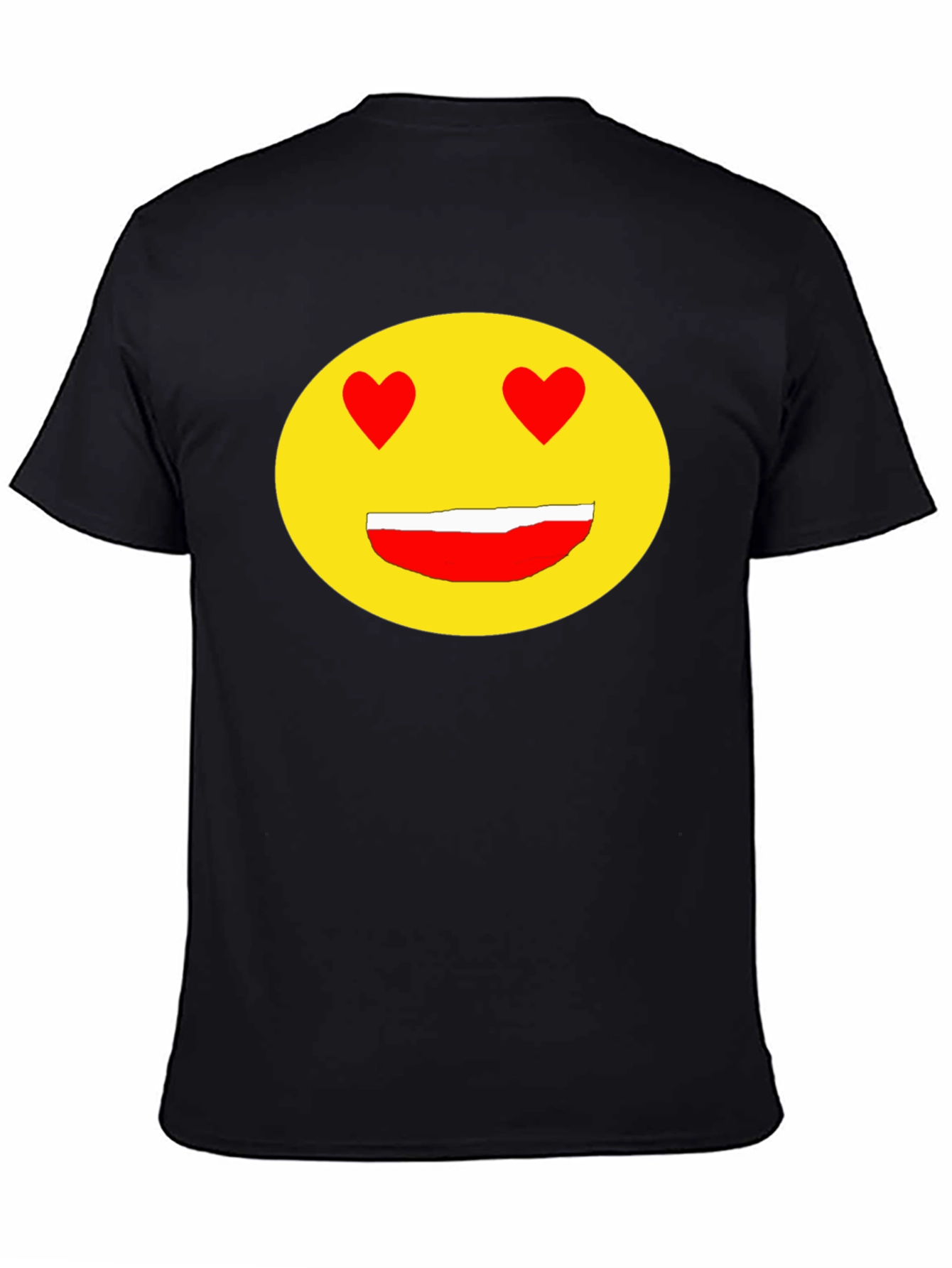 Emoji Heart Eyes Black T-Shirt - Express Your Love!