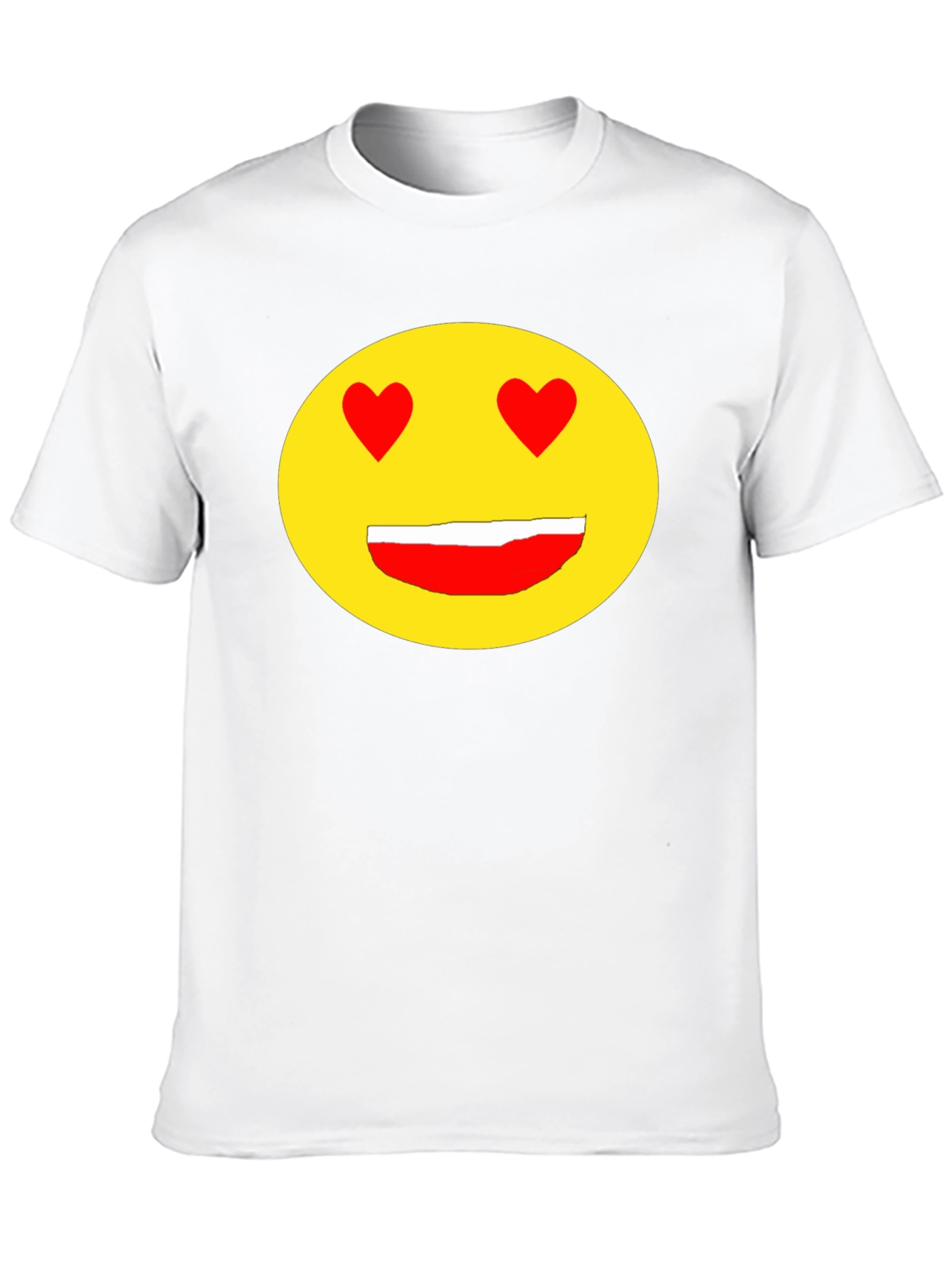 Emoji Heart Eyes Black T-Shirt - Express Your Love!
