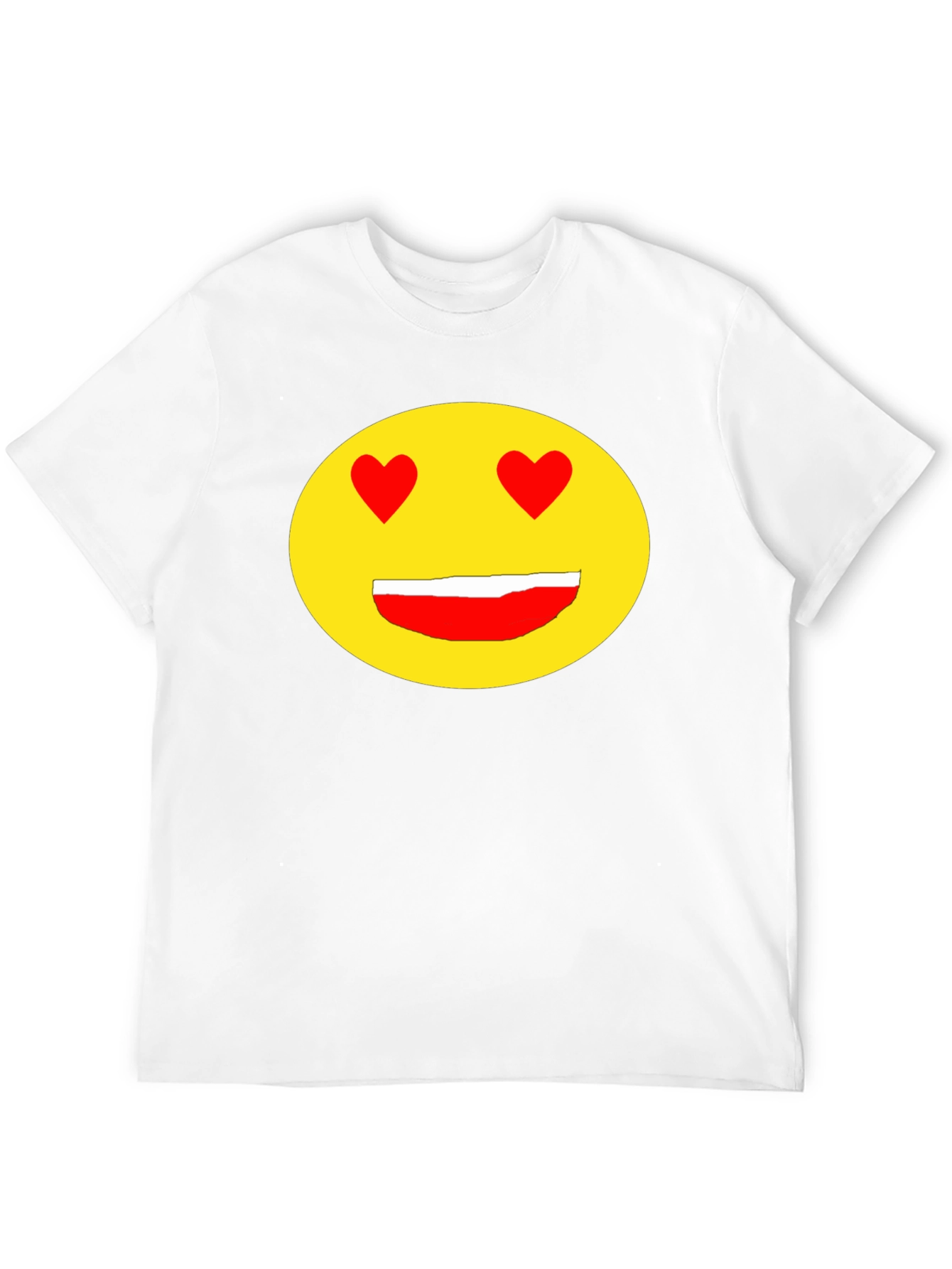 Emoji Heart Eyes Black T-Shirt - Express Your Love!
