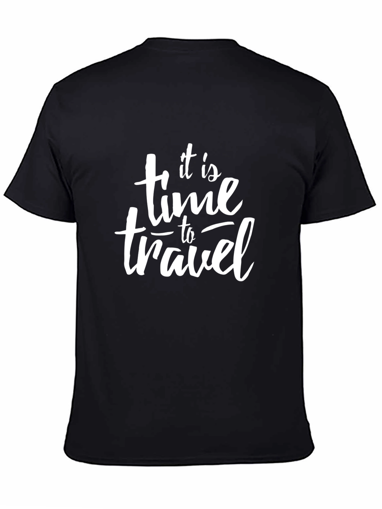 It is Time to Travel Black Graphic Tee