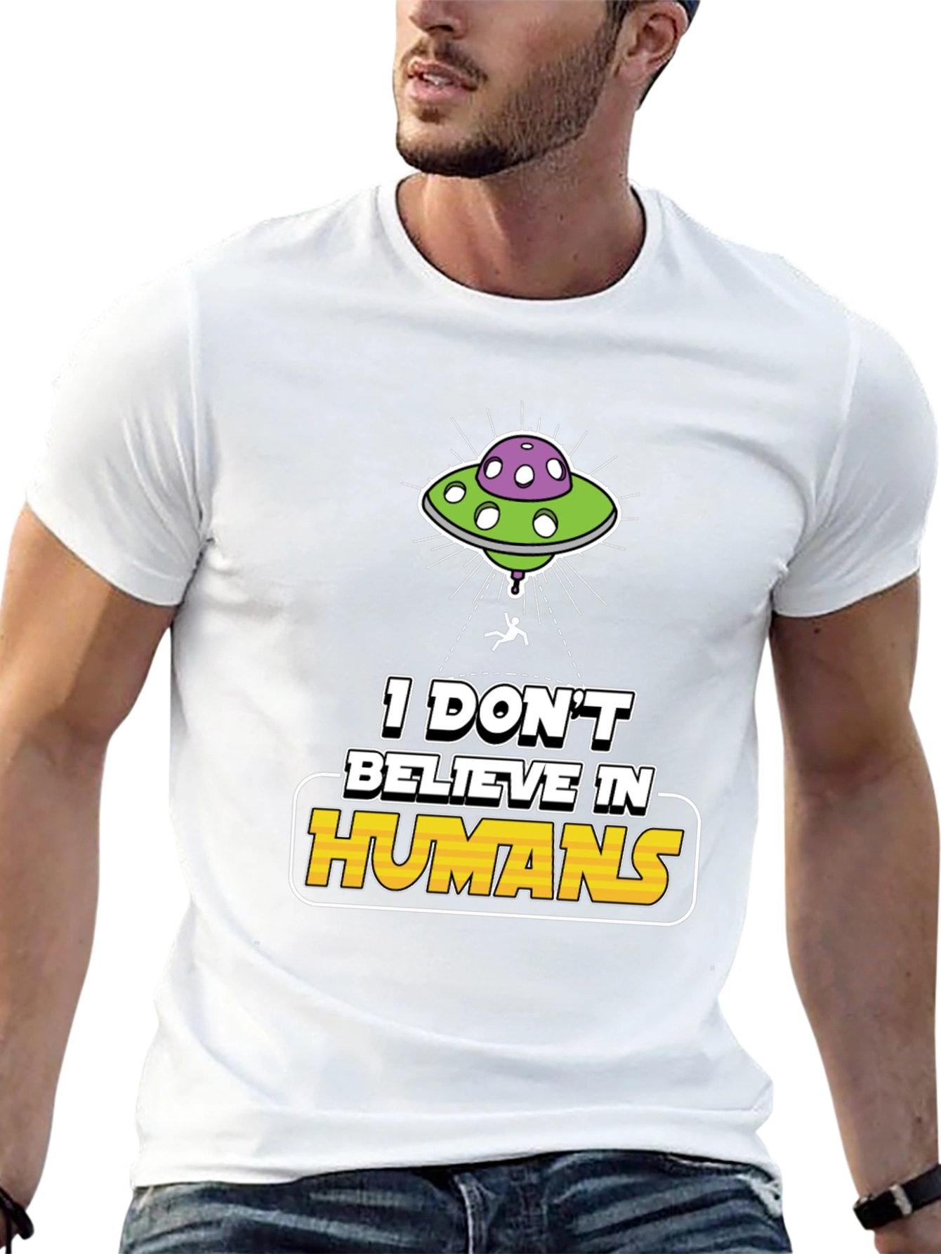 I Dont Believe In Humans Alien Graphic Tee