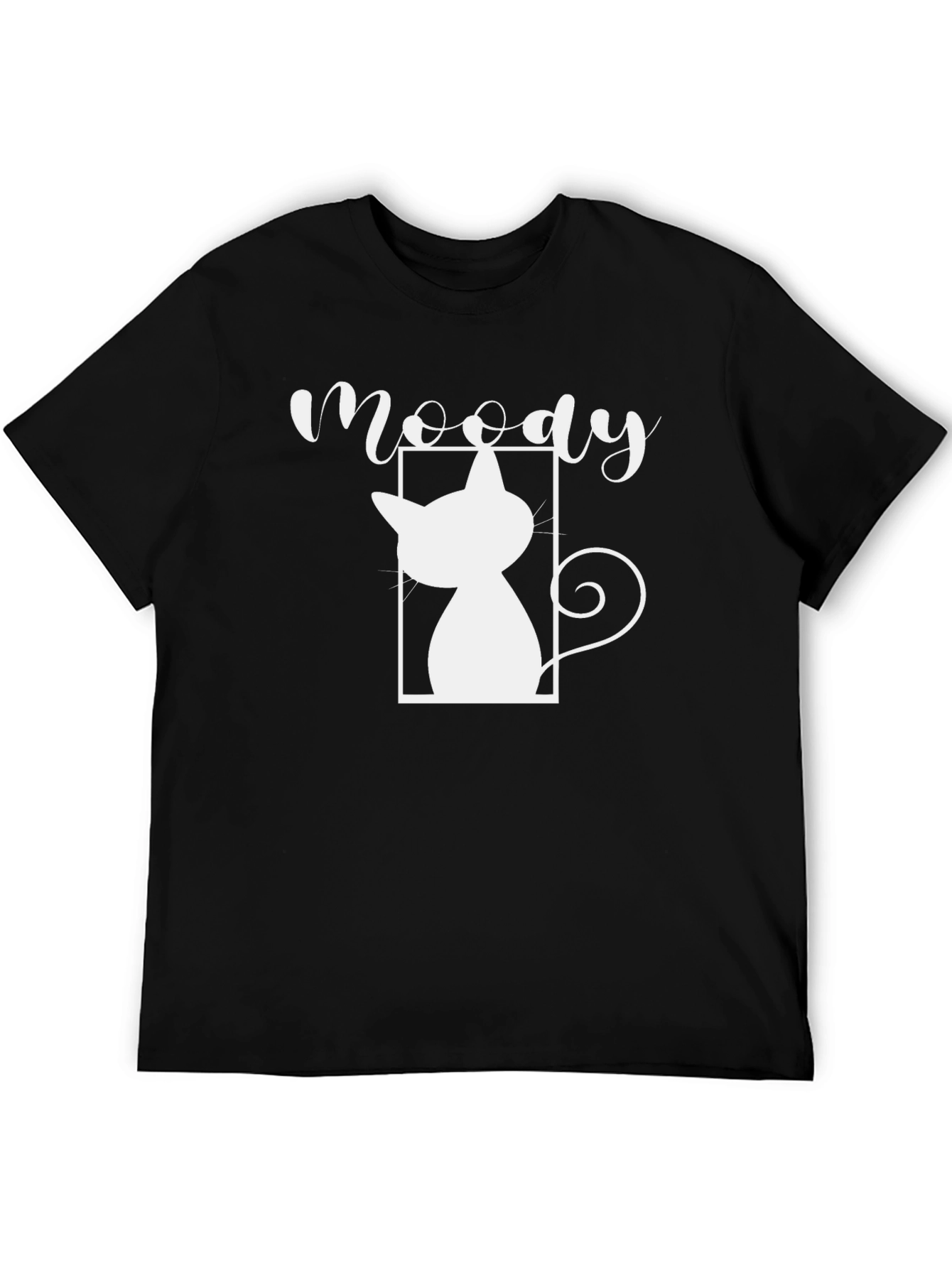 Moody Cat Graphic T-Shirt - Unisex Black Tee