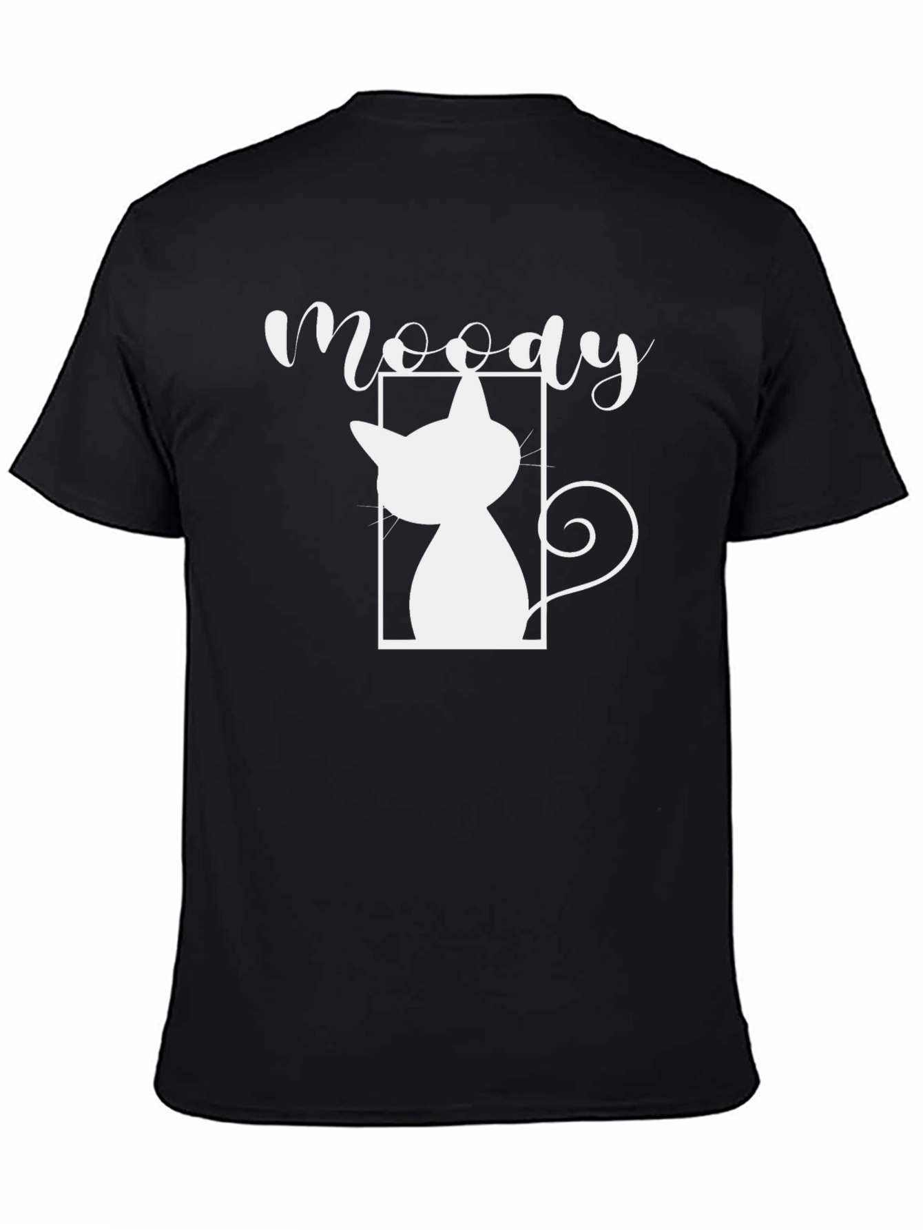 Moody Cat Graphic T-Shirt - Unisex Black Tee