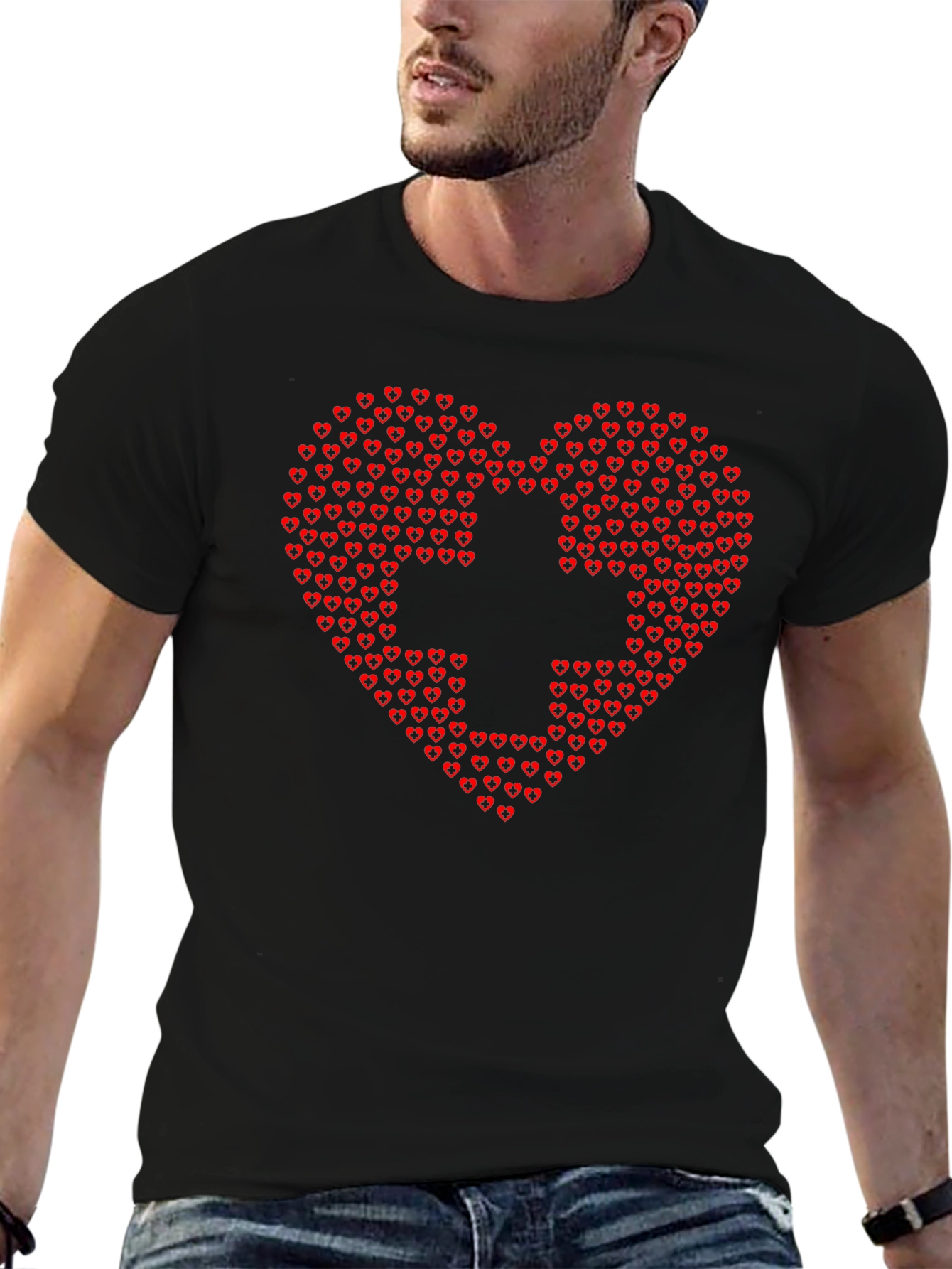 Heart & Cross T-Shirt - Express Your Caring Side
