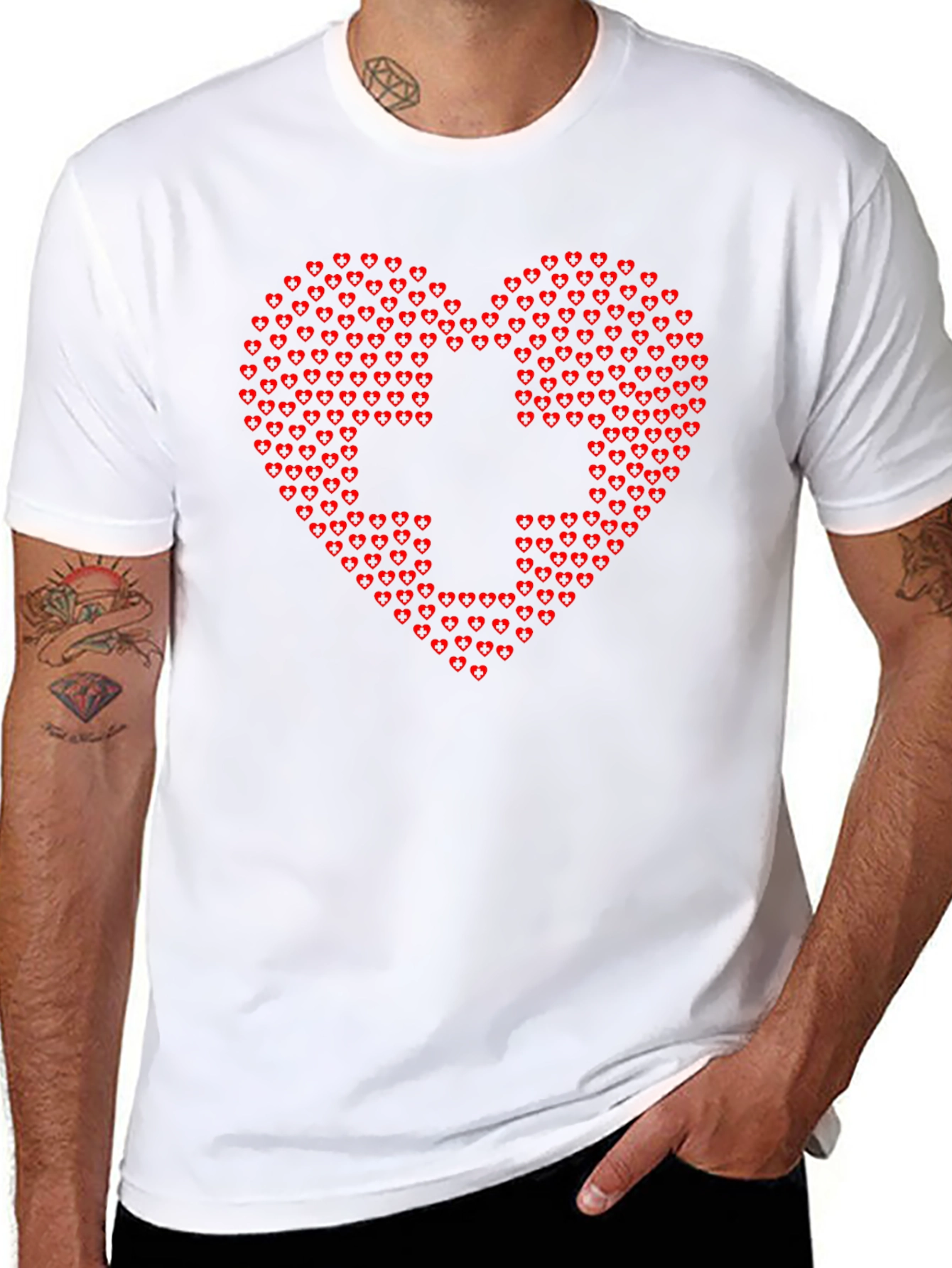 Heart & Cross T-Shirt - Express Your Caring Side