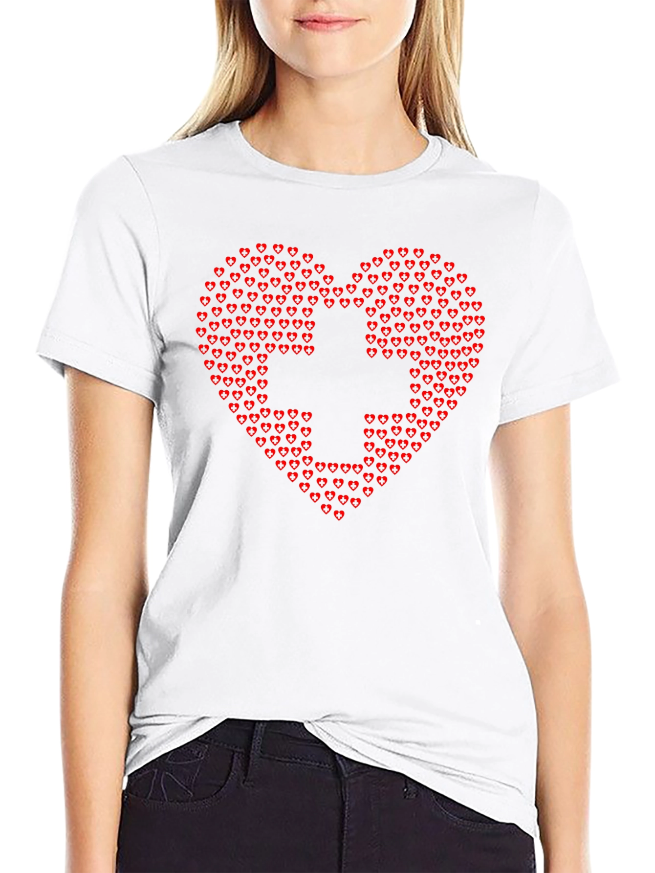 Heart & Cross T-Shirt - Express Your Caring Side