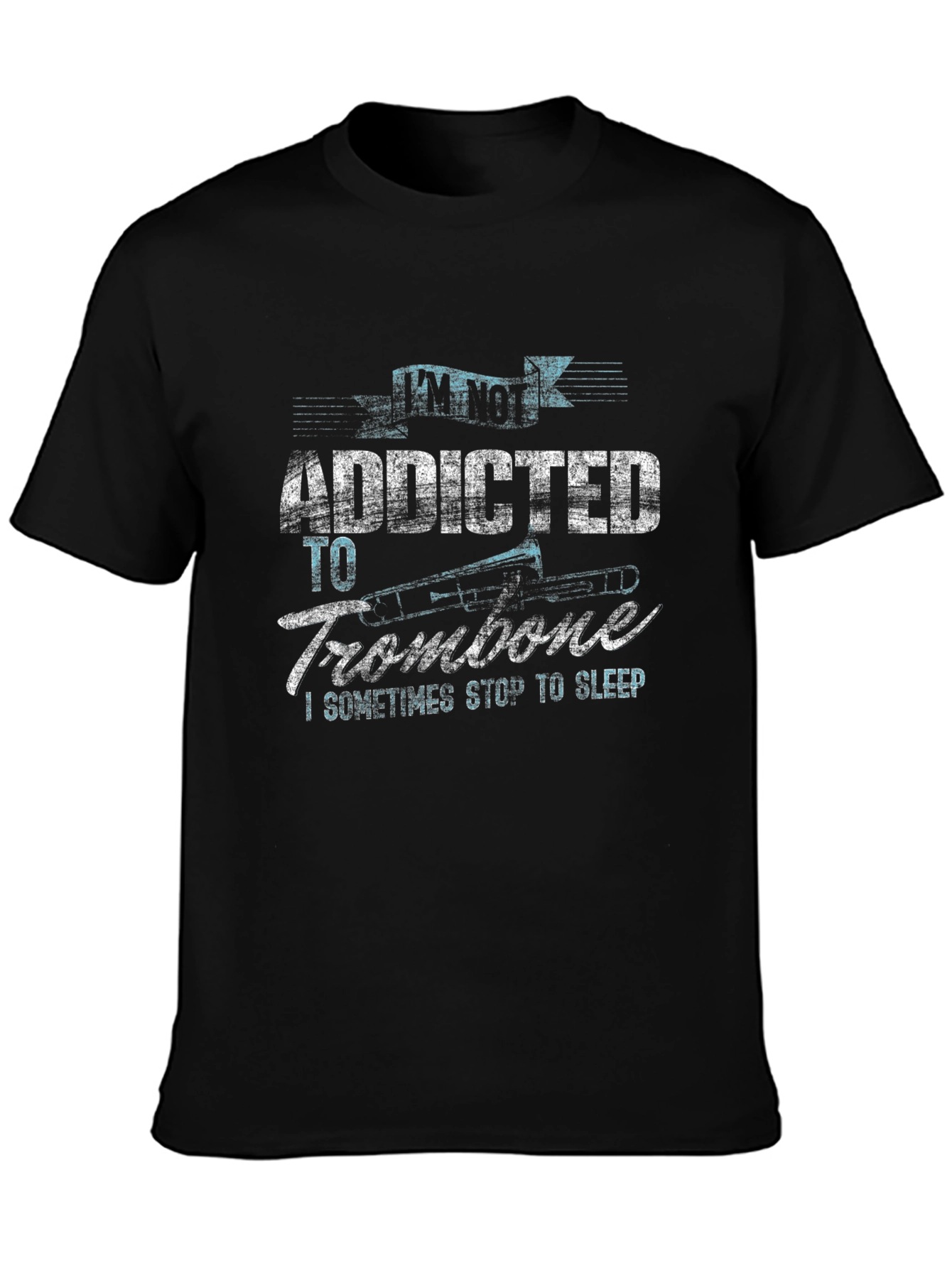 Addicted to Trombone Black Graphic Tee