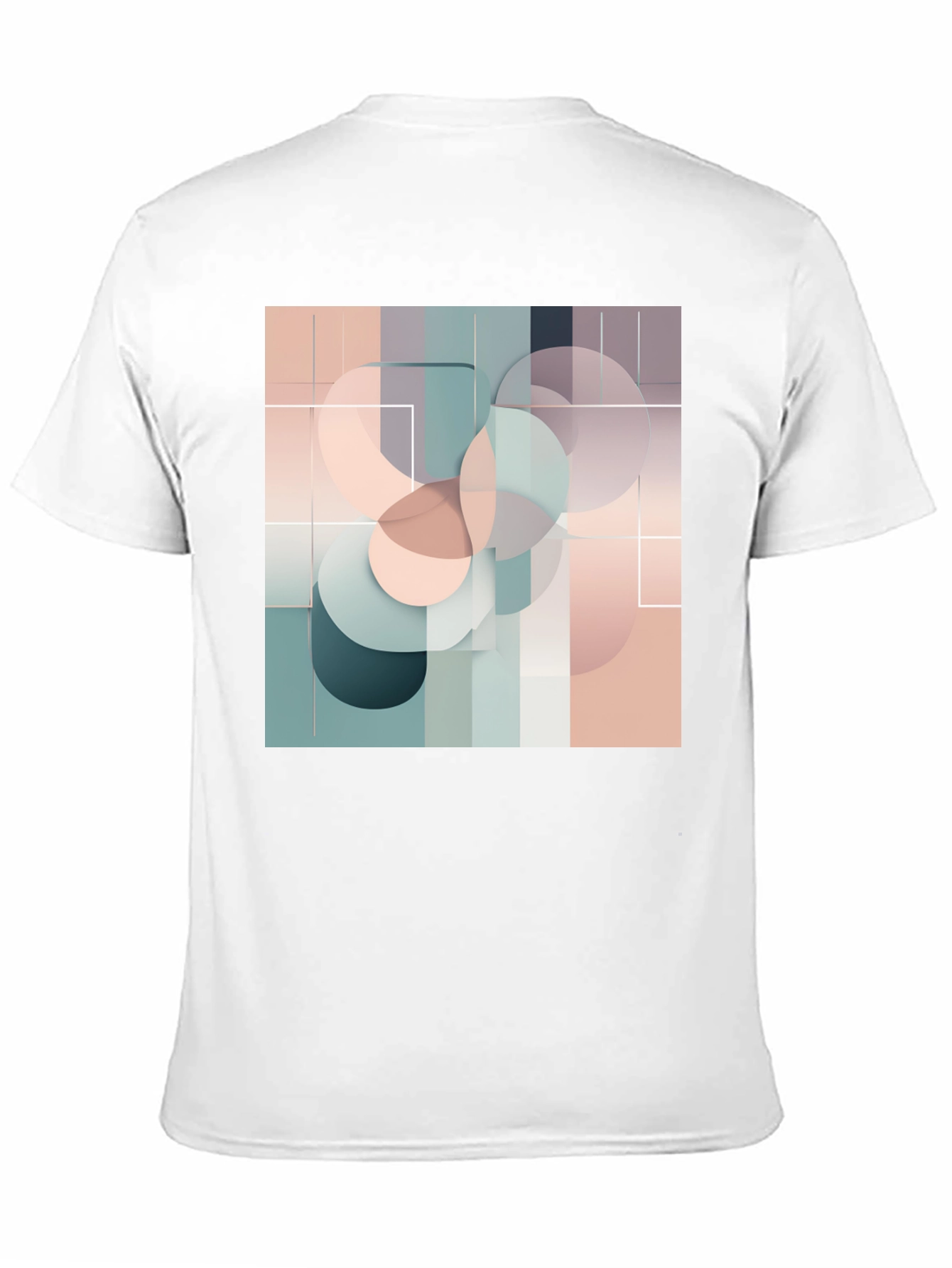 Modern Geometric Circle Design Black T-Shirt