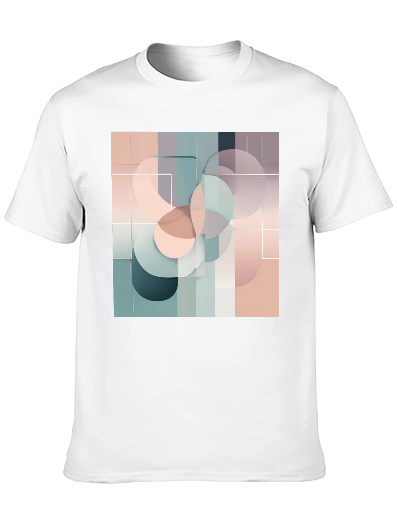 Modern Geometric Circle Design Black T-Shirt