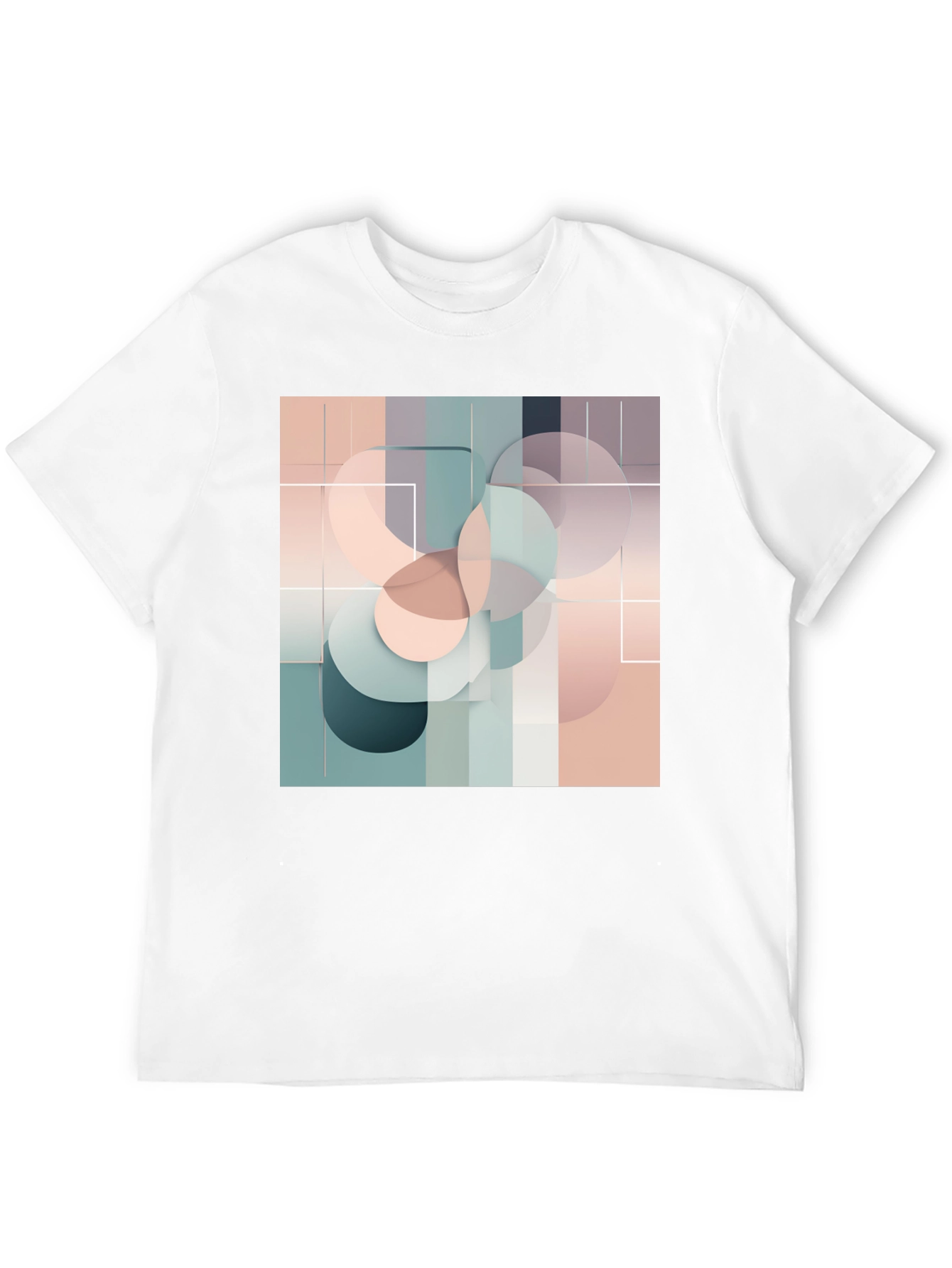 Modern Geometric Circle Design Black T-Shirt