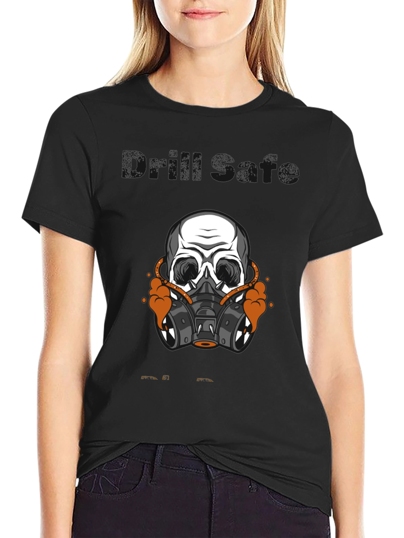 Skull Gas Mask Graphic Tee - Black Cotton T-Shirt