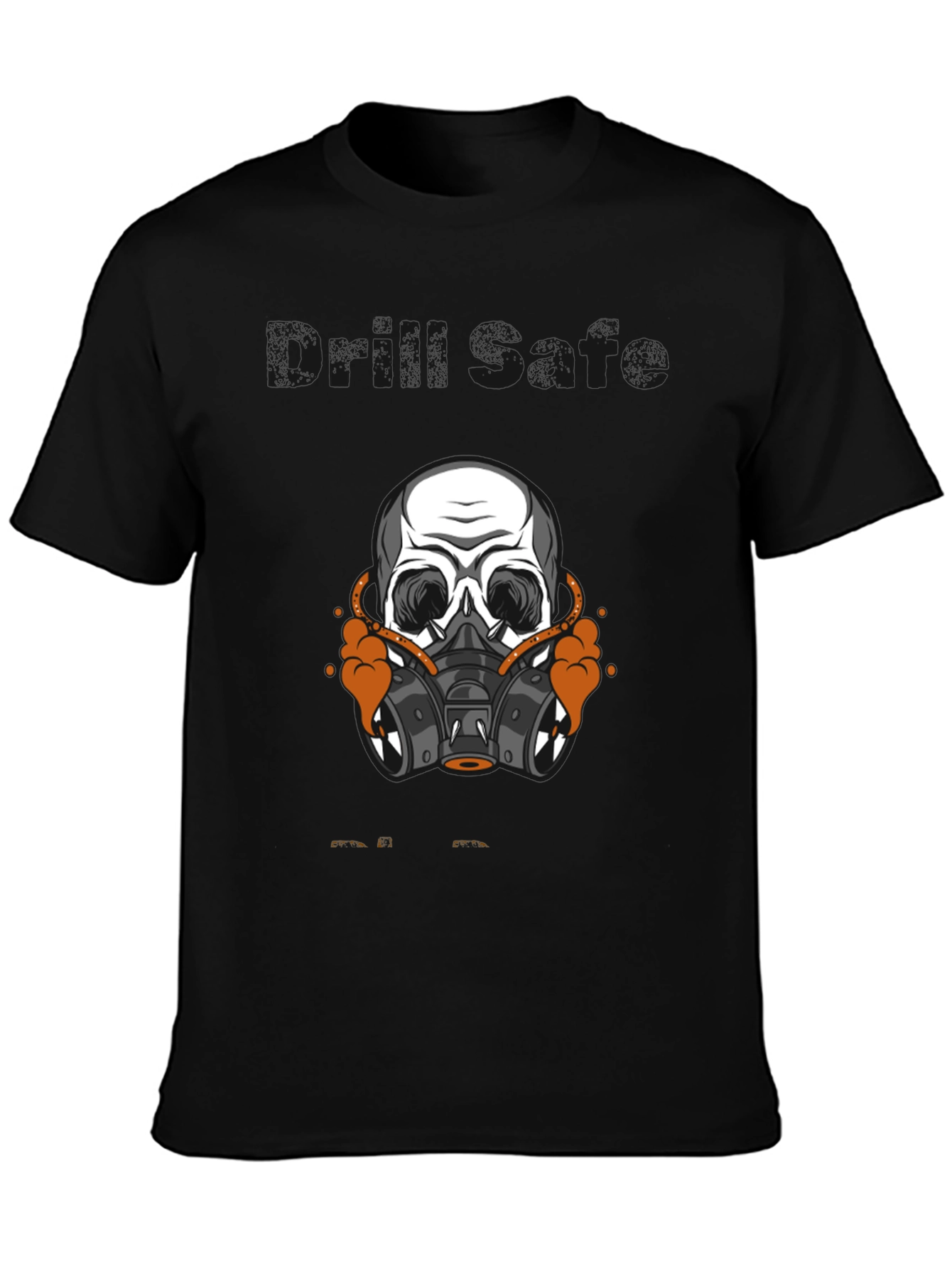 Skull Gas Mask Graphic Tee - Black Cotton T-Shirt