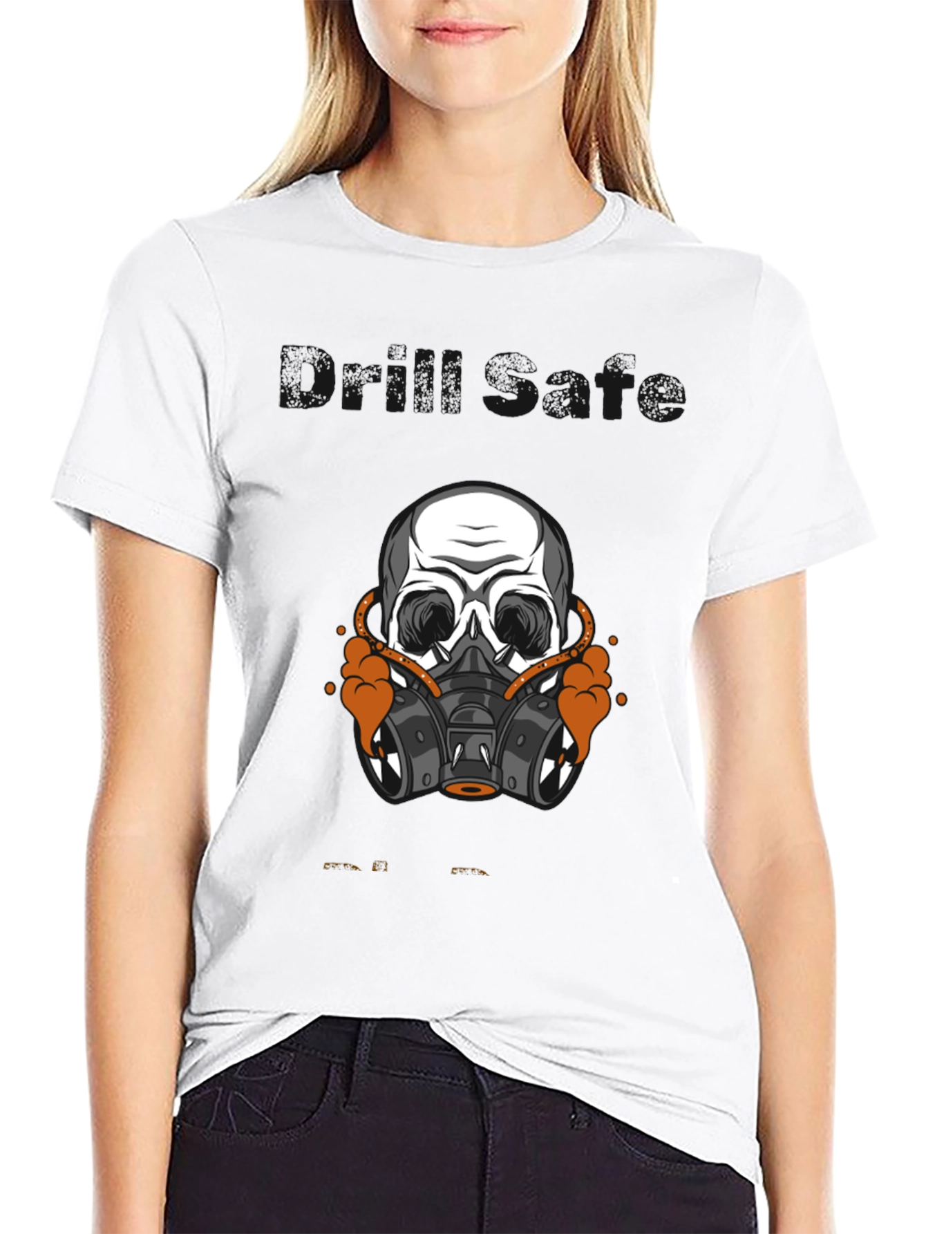 Skull Gas Mask Graphic Tee - Black Cotton T-Shirt