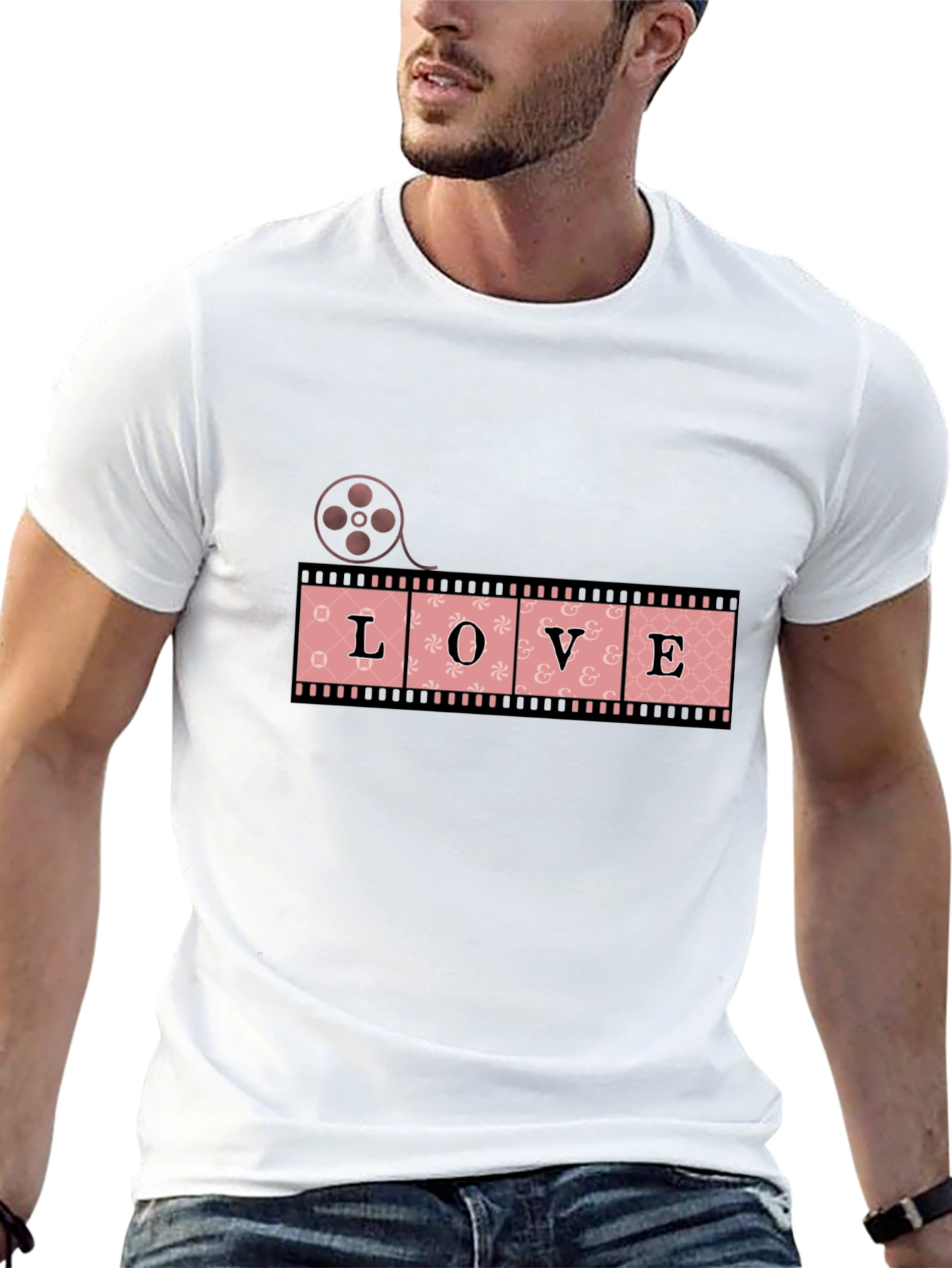 Love Film Strip Graphic T-Shirt