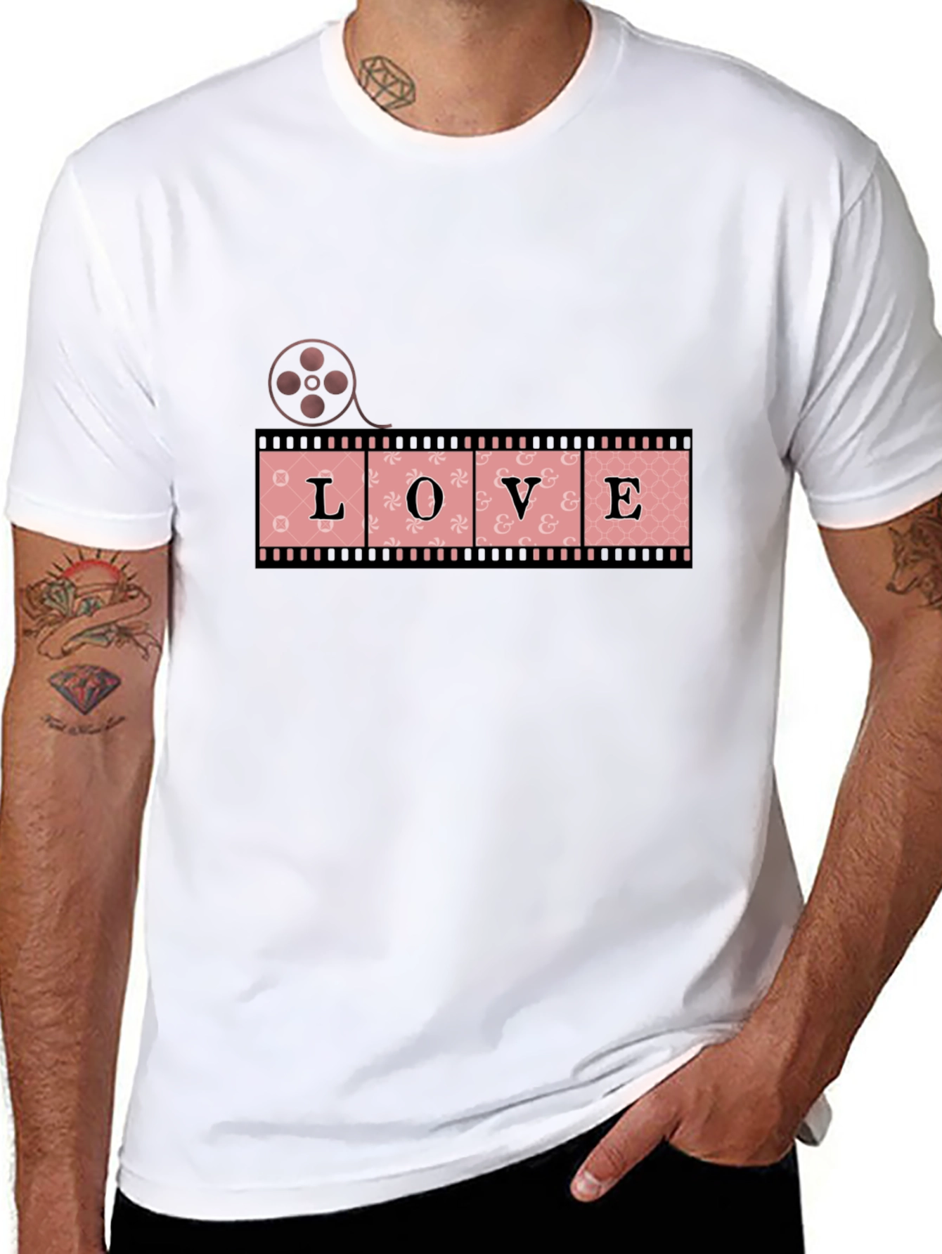 Love Film Strip Graphic T-Shirt
