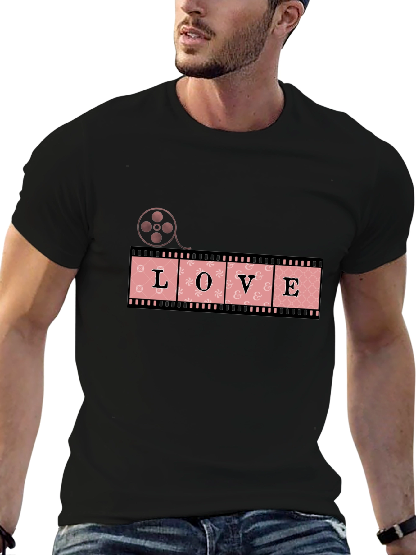 Love Film Strip Graphic T-Shirt