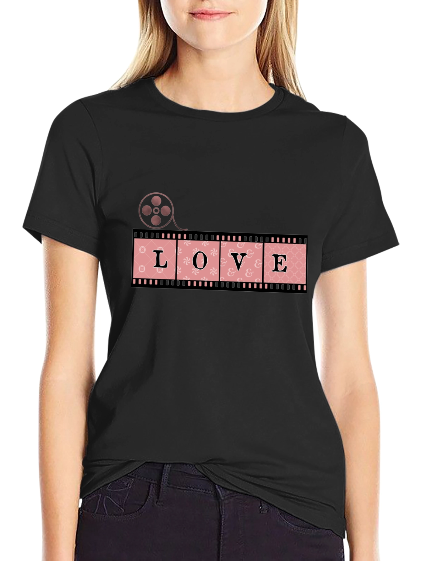 Love Film Strip Graphic T-Shirt