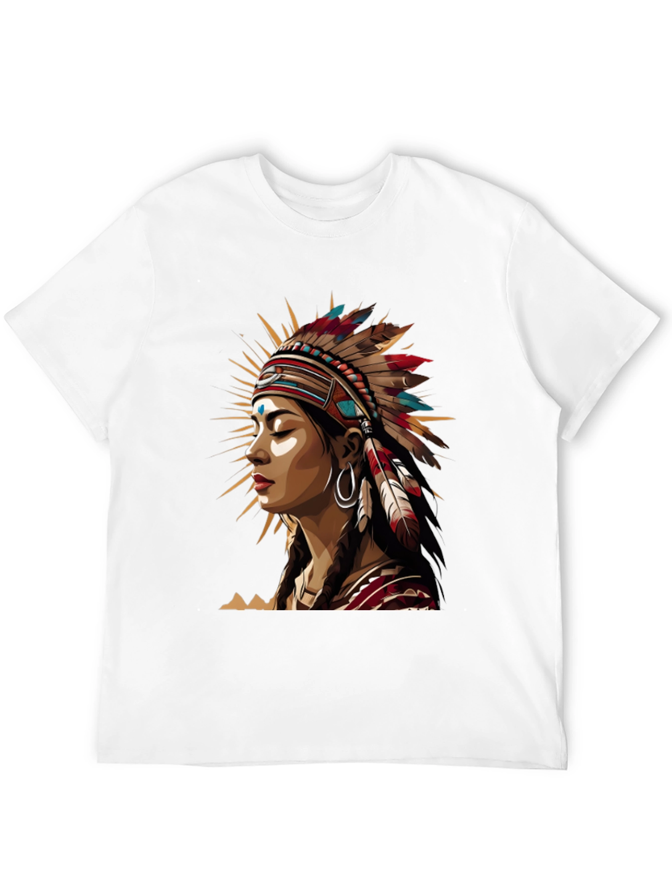 Native American Headdress Graphic Tee - Unisex Black T-Shirt