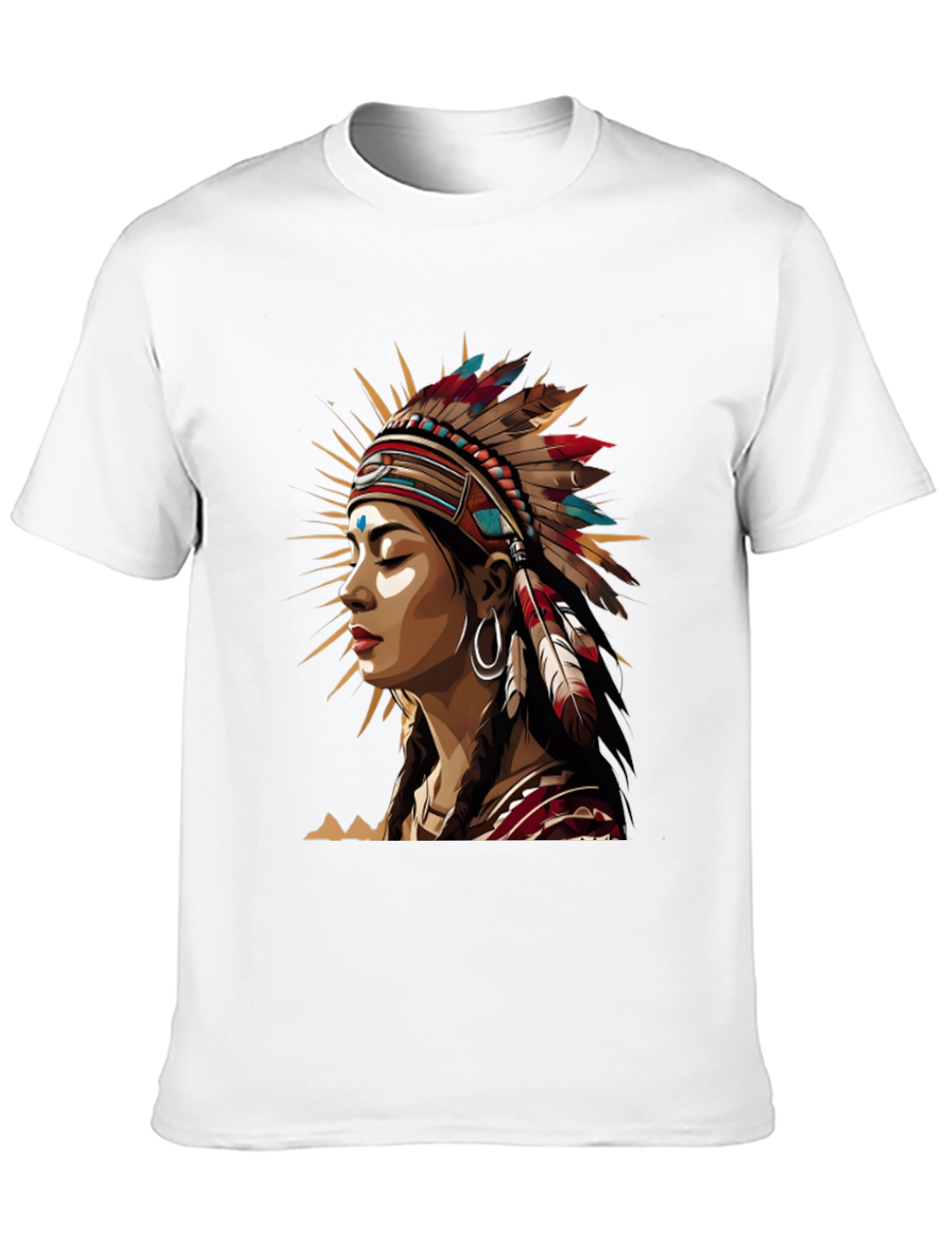 Native American Headdress Graphic Tee - Unisex Black T-Shirt
