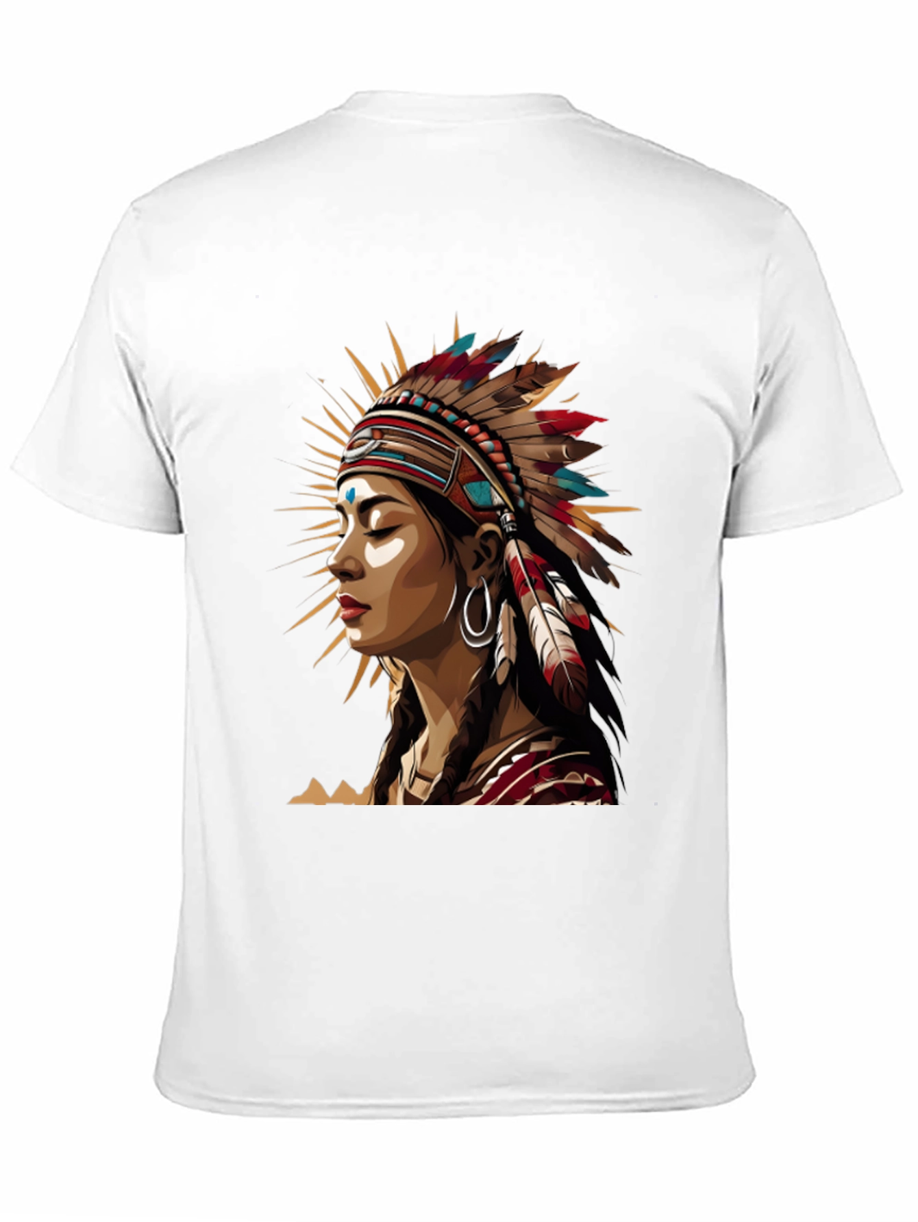 Native American Headdress Graphic Tee - Unisex Black T-Shirt