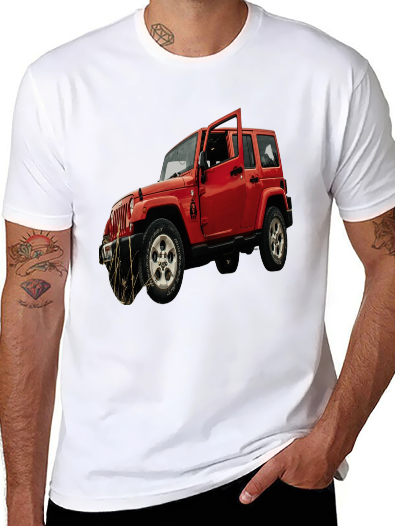 Red Jeep Wrangler Graphic T-Shirt - Off-Road Adventure