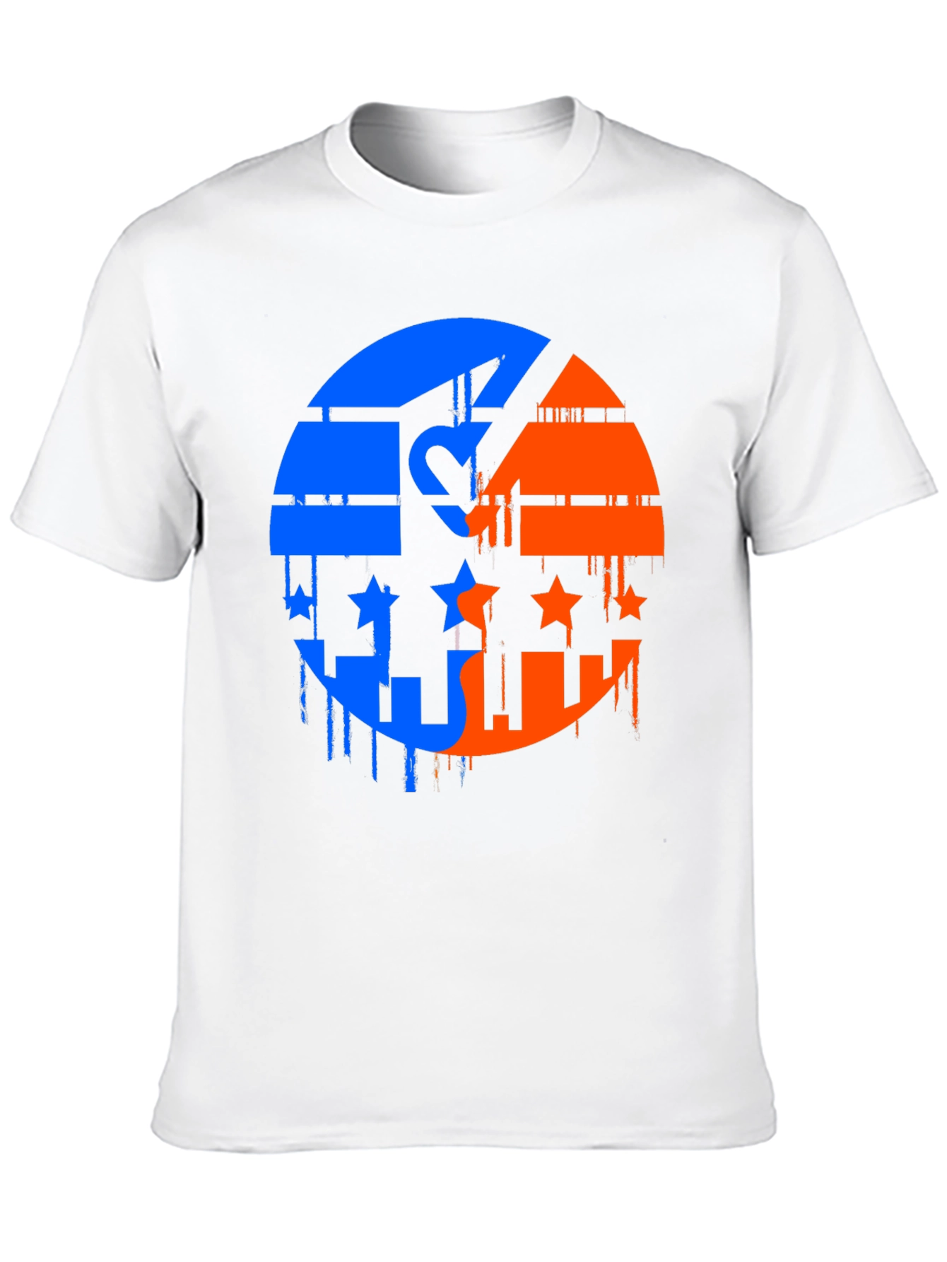 Yin Yang Stars Mens Black Graphic T-Shirt