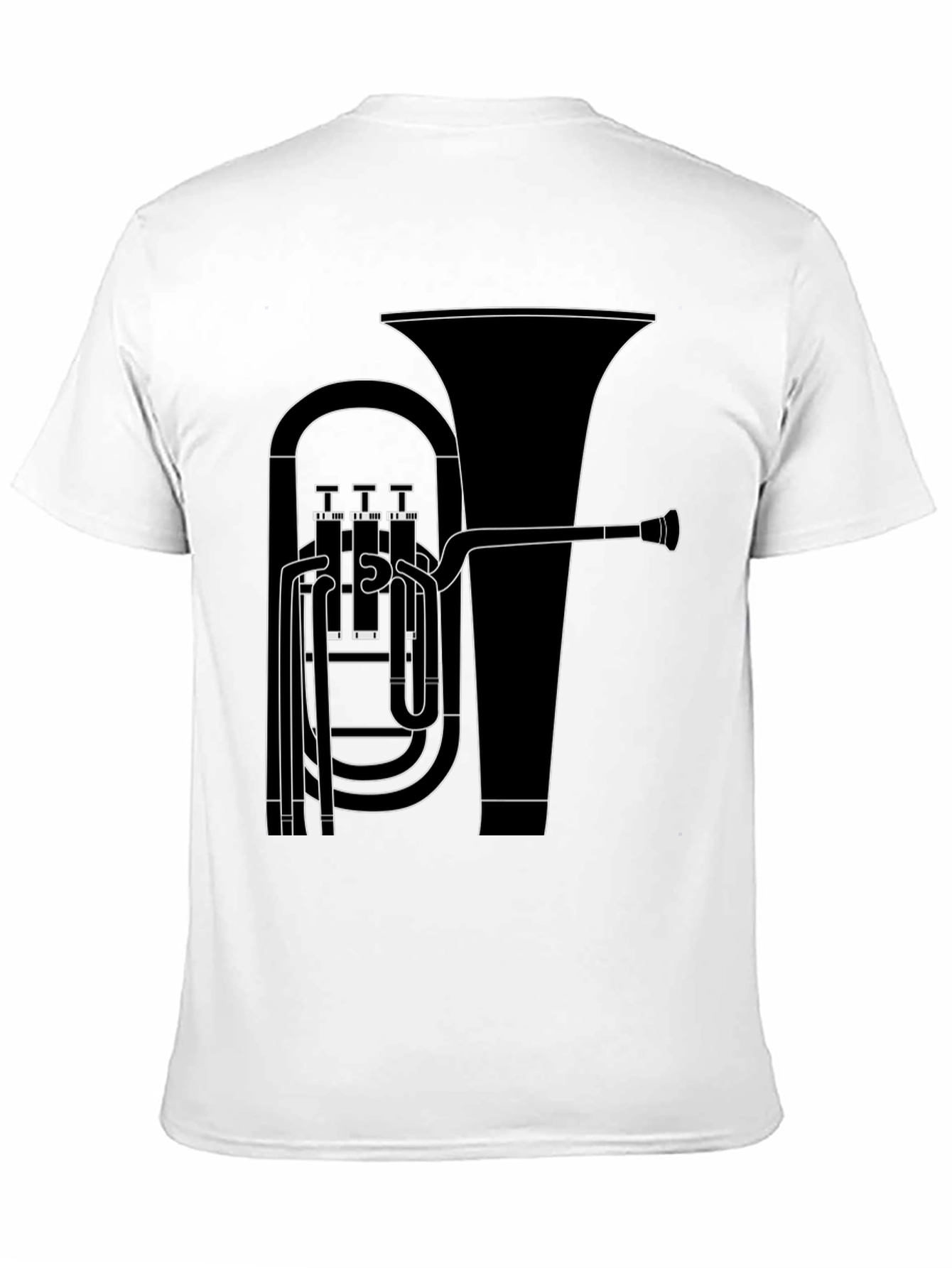 Tuba Outline Graphic Tee - Musicians Black T-Shirt
