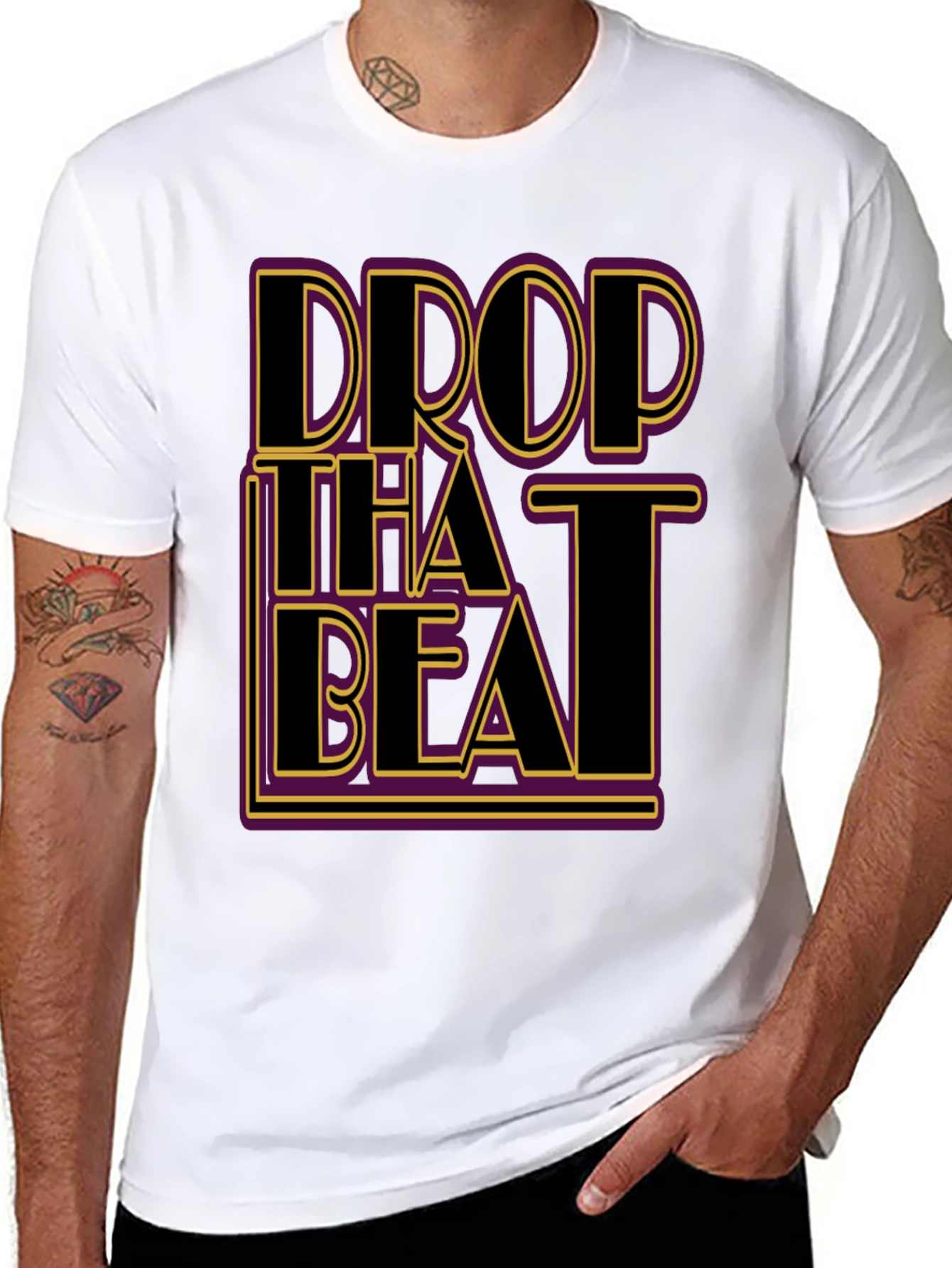 Drop That Beat Graphic Tee - Mens Fashion