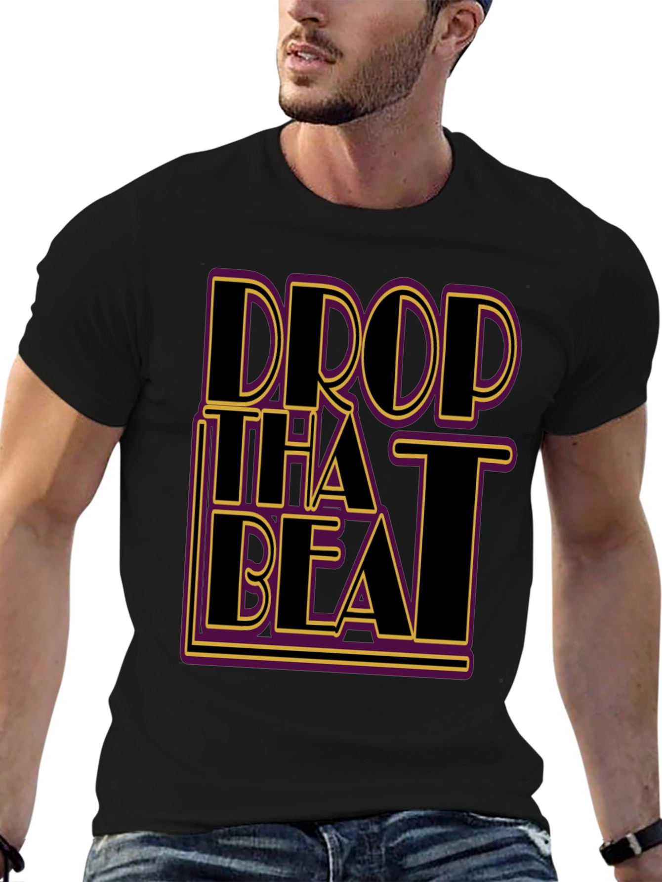 Drop That Beat Graphic Tee - Mens Fashion