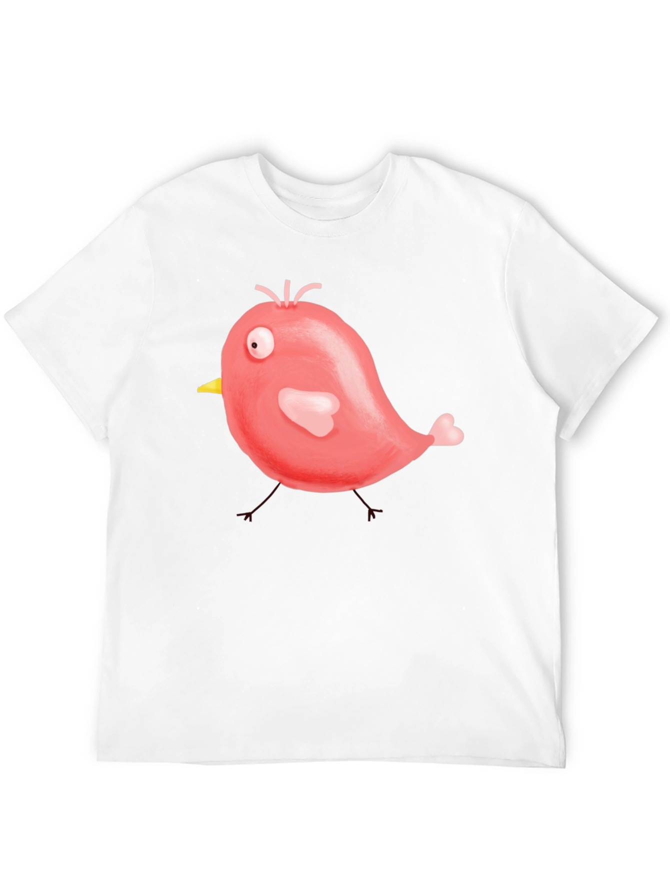 Cute Cartoon Bird Graphic Black T-Shirt