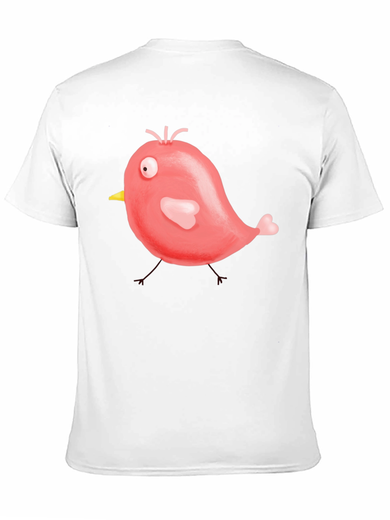 Cute Cartoon Bird Graphic Black T-Shirt