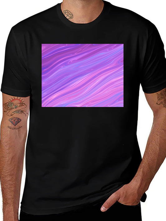 Abstract Swirl Graphic Tee - Black